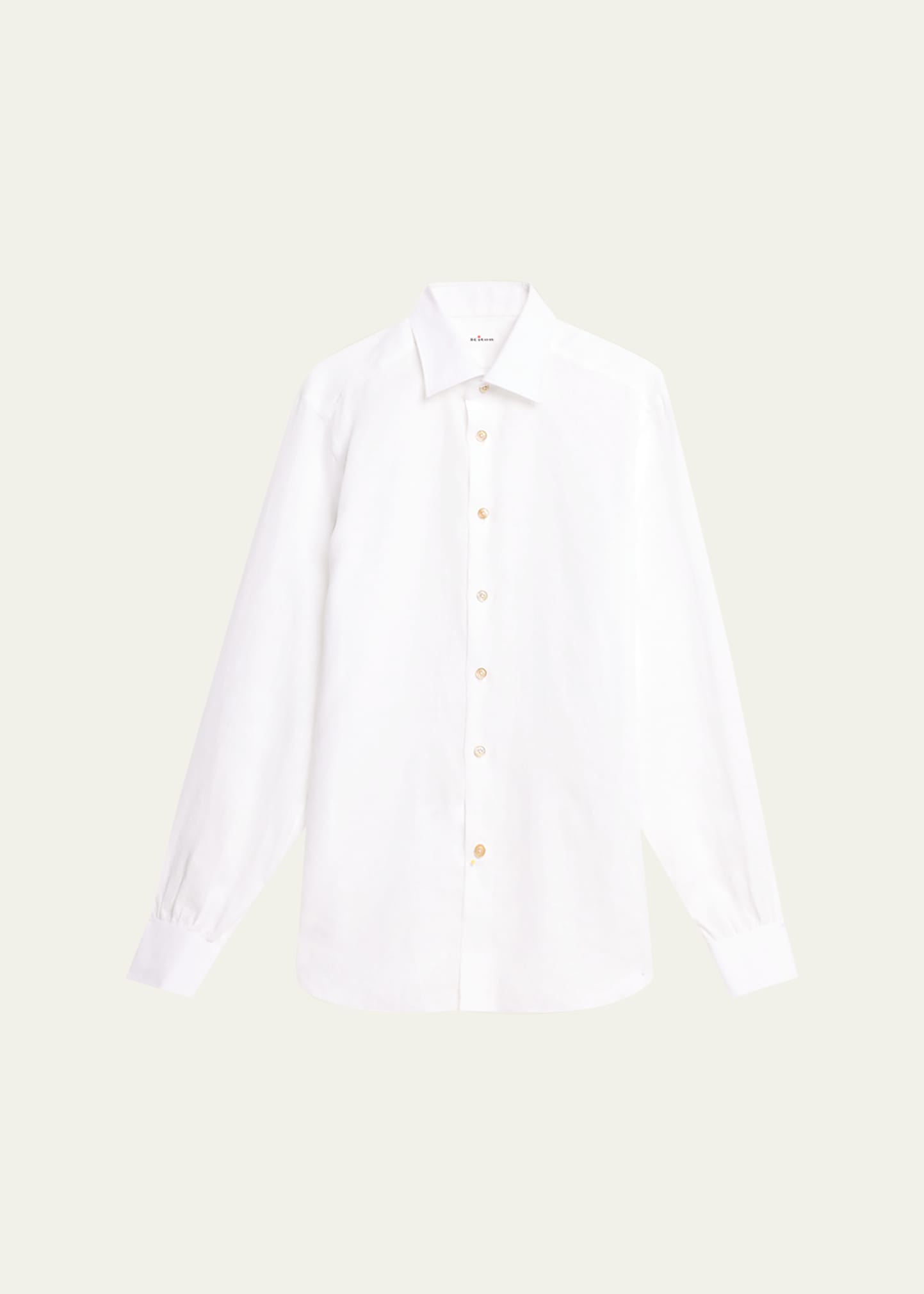 Kiton Men's Linen Casual Button-down Shirt In Wht