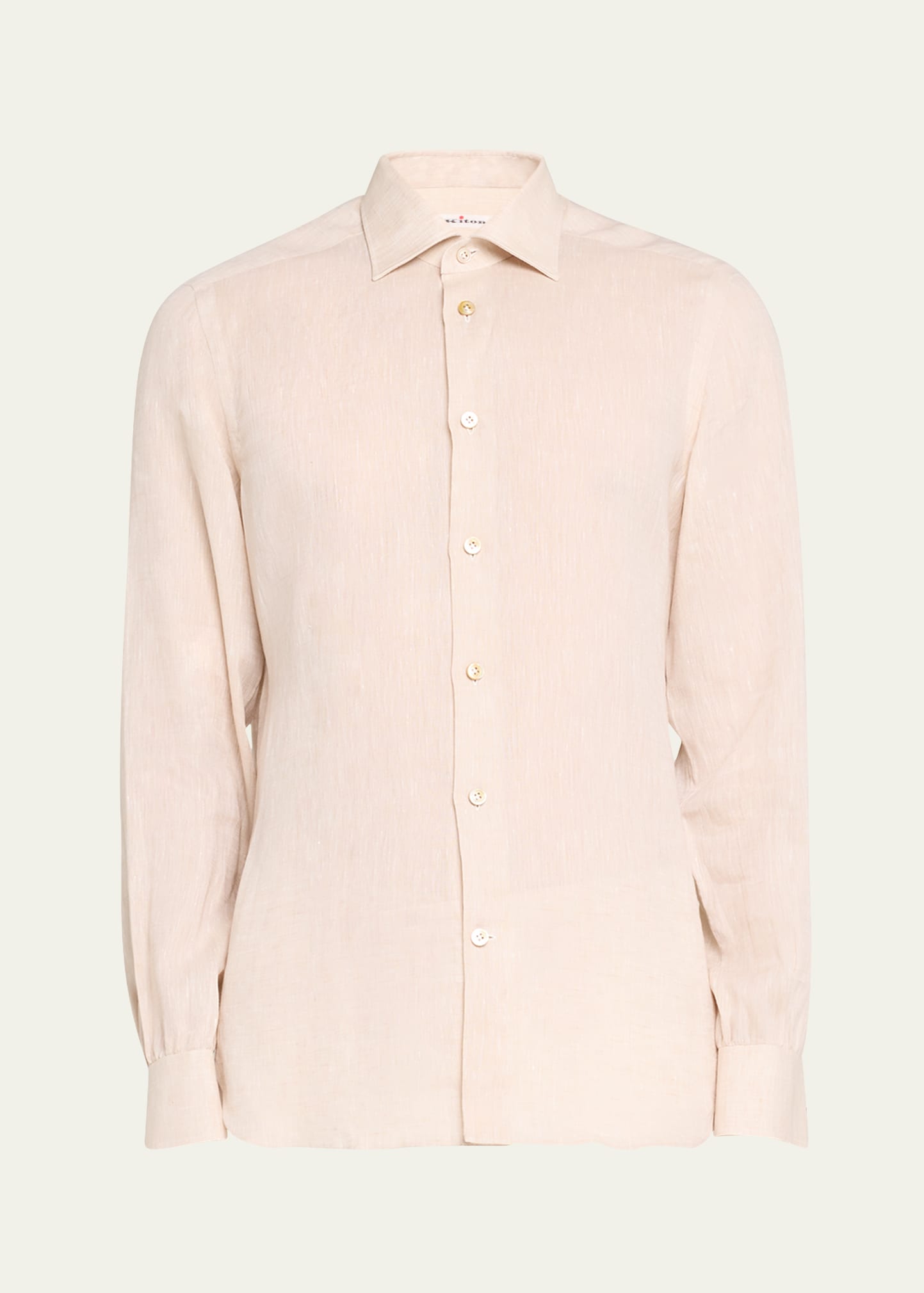 KITON MEN'S LINEN CASUAL BUTTON-DOWN SHIRT 