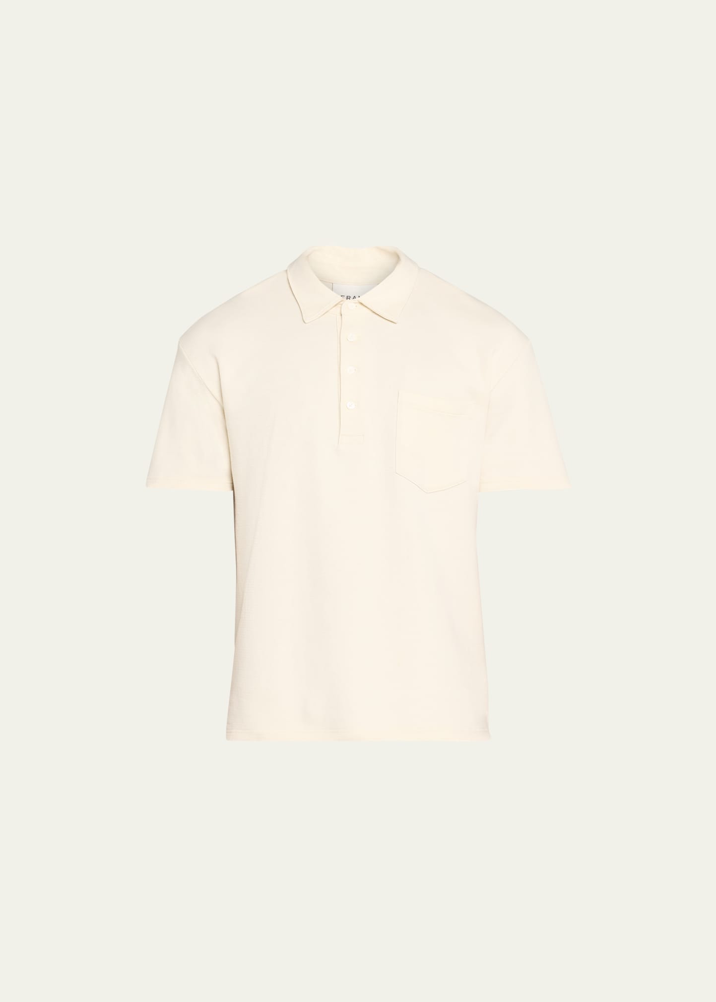 Frame Men's Duo Fold Ribbed Polo In White Canvas