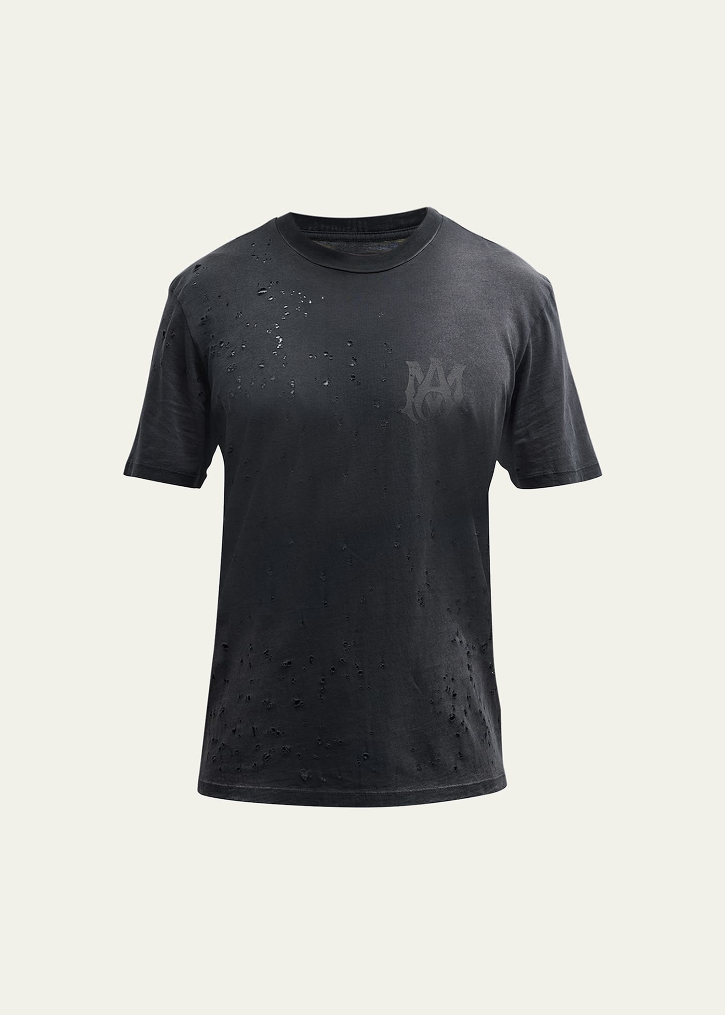 Shop Amiri Men's Faded Jersey Shotgun T-shirt In Faded Black