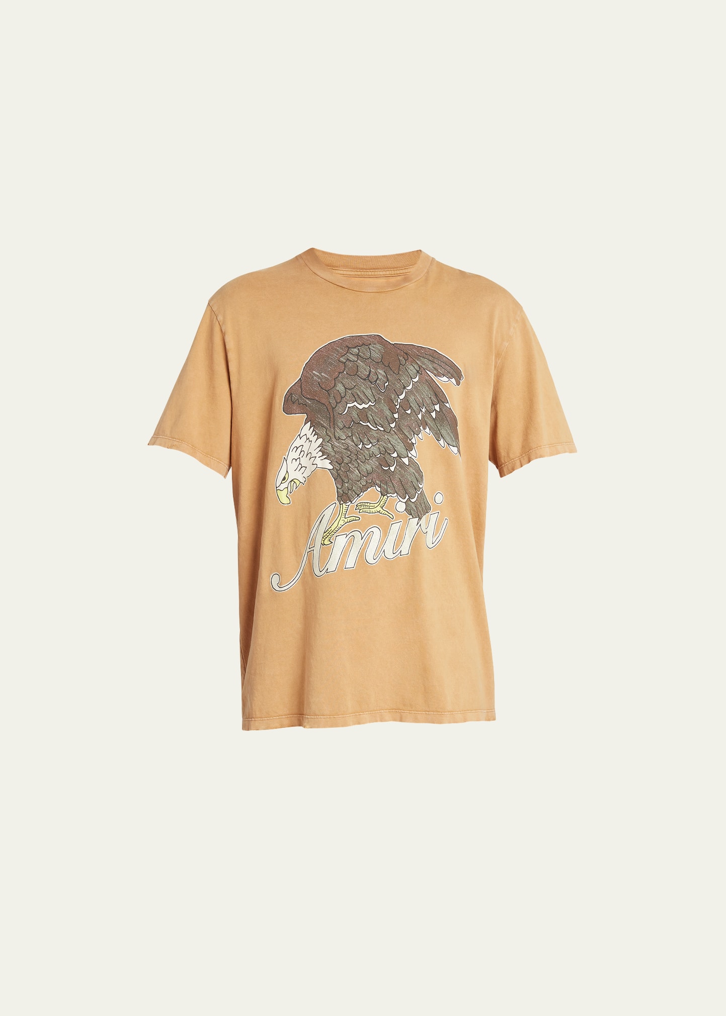 Shop Amiri Men's Faded Eagle Jersey T-shirt In Chai Tea