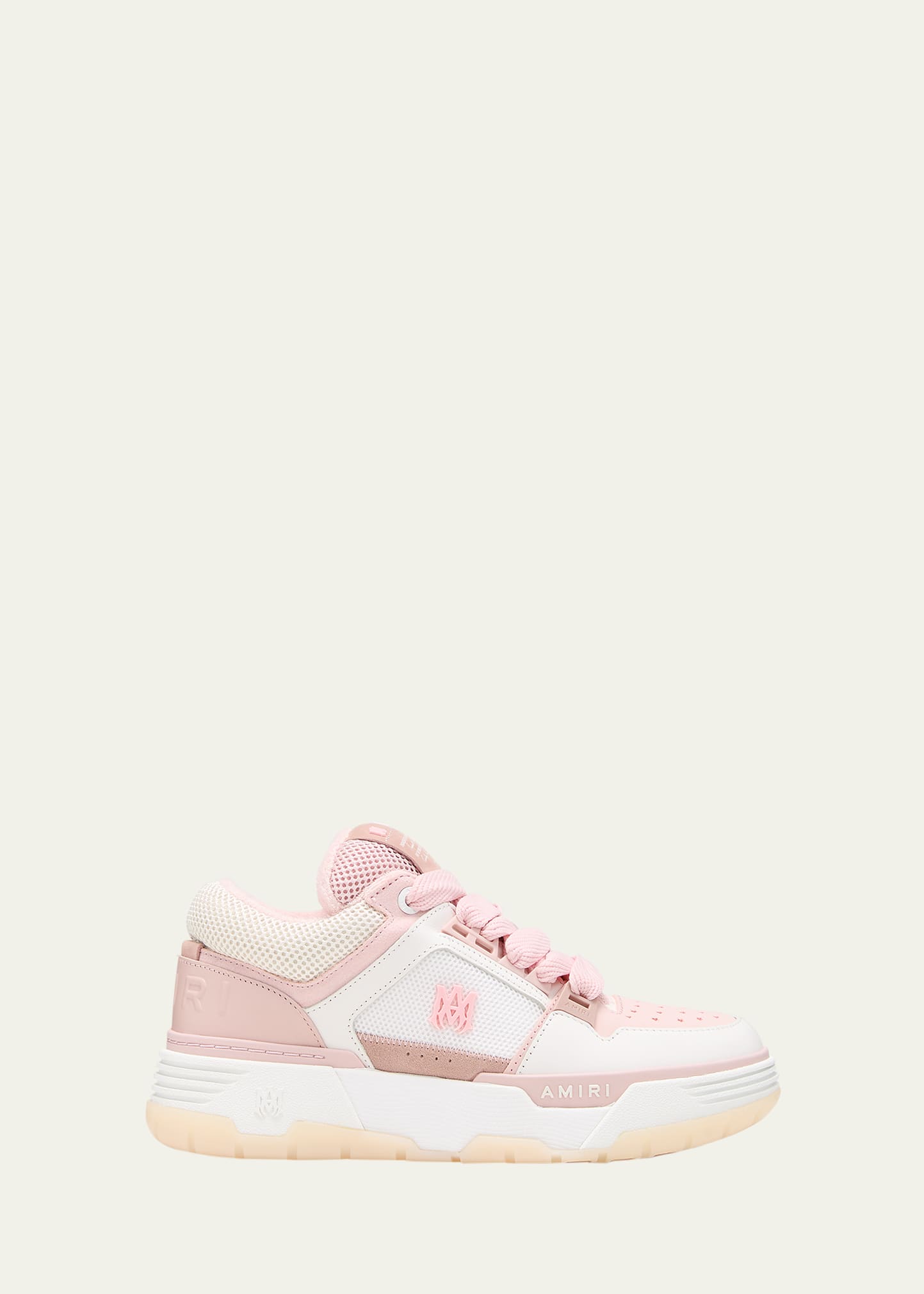 Amiri Ma-1 Leather Mesh Sneakers In 651 Pink