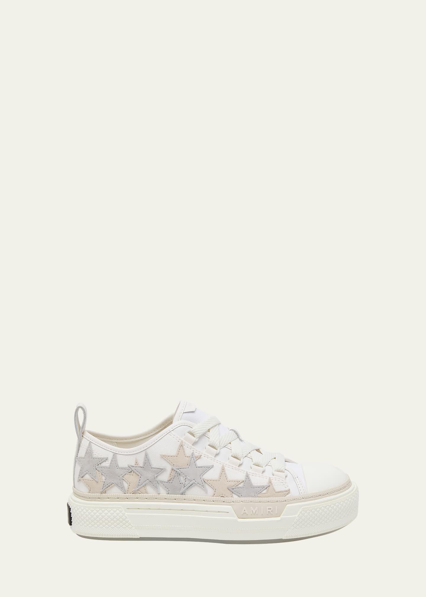 Shop Amiri Stars Low-top Canvas Sneakers In Alabaster