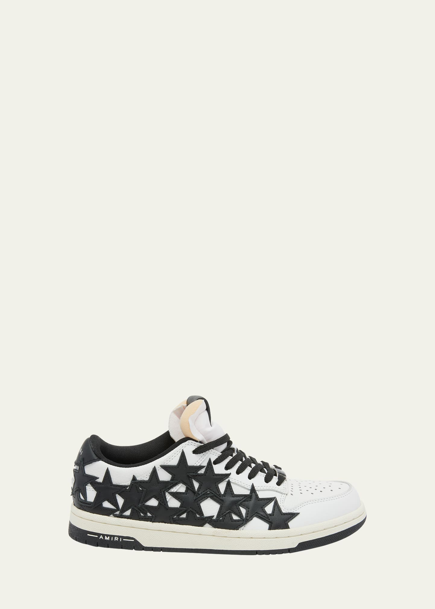 Amiri Stars Low Sneakers In White Leather In Black