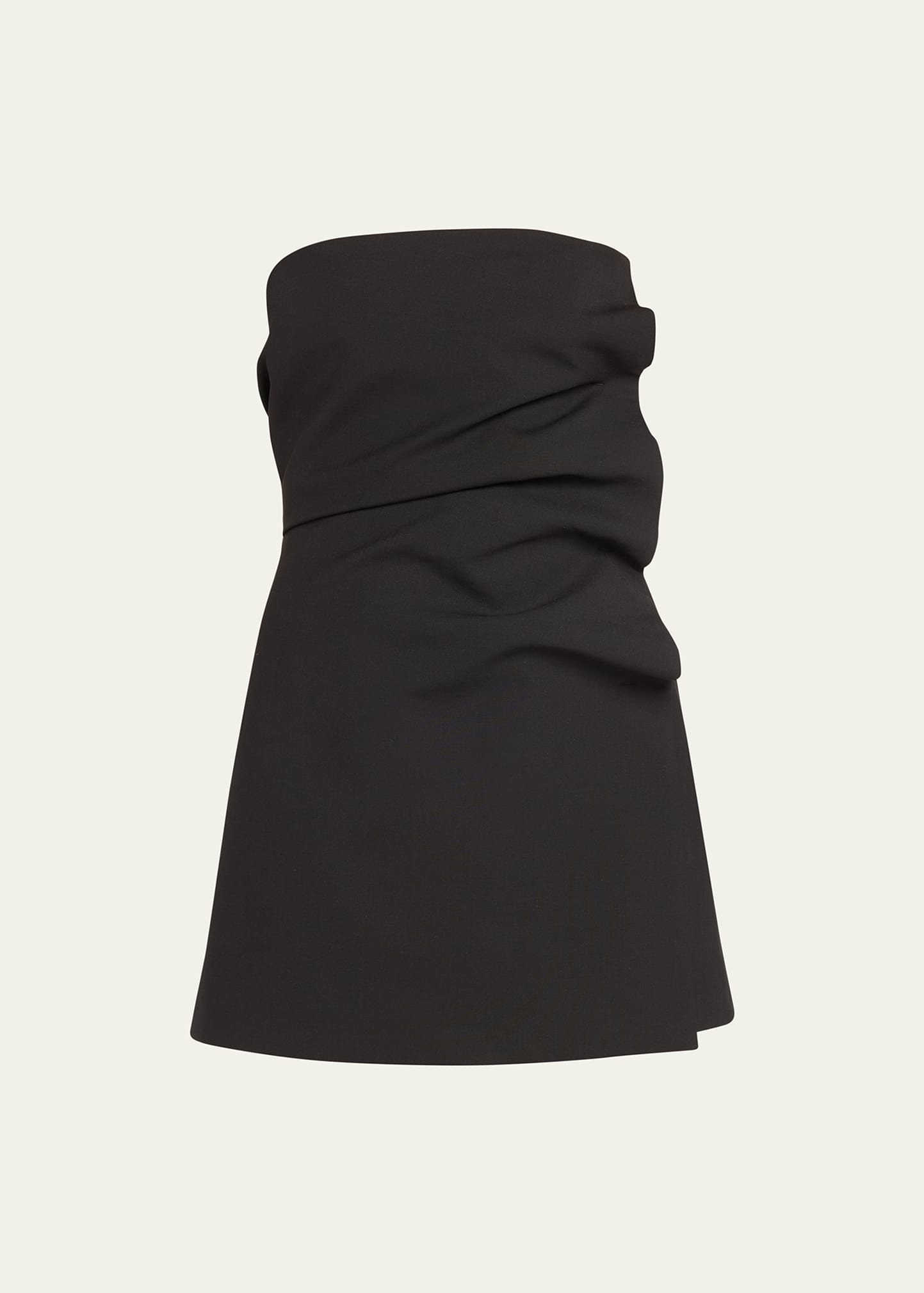 Sir Leonardo Strapless Pleated Mini Dress In Black