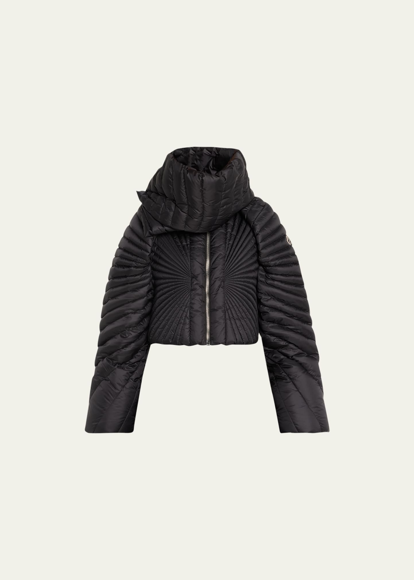 Shop Moncler Genius Oversize Radiance Convertible Zip Up Jacket In Black