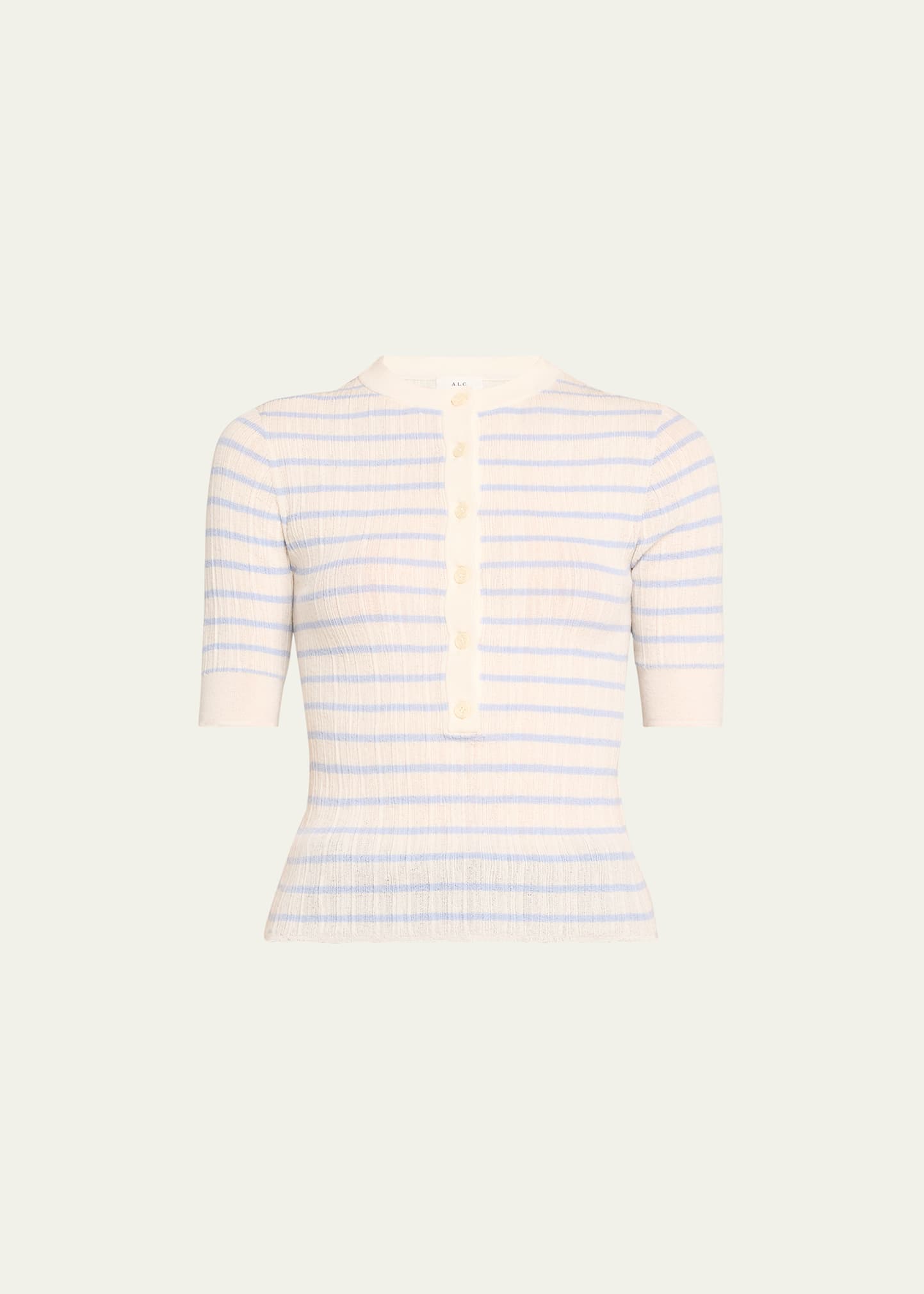 Fisher Pleated Button-Front Top