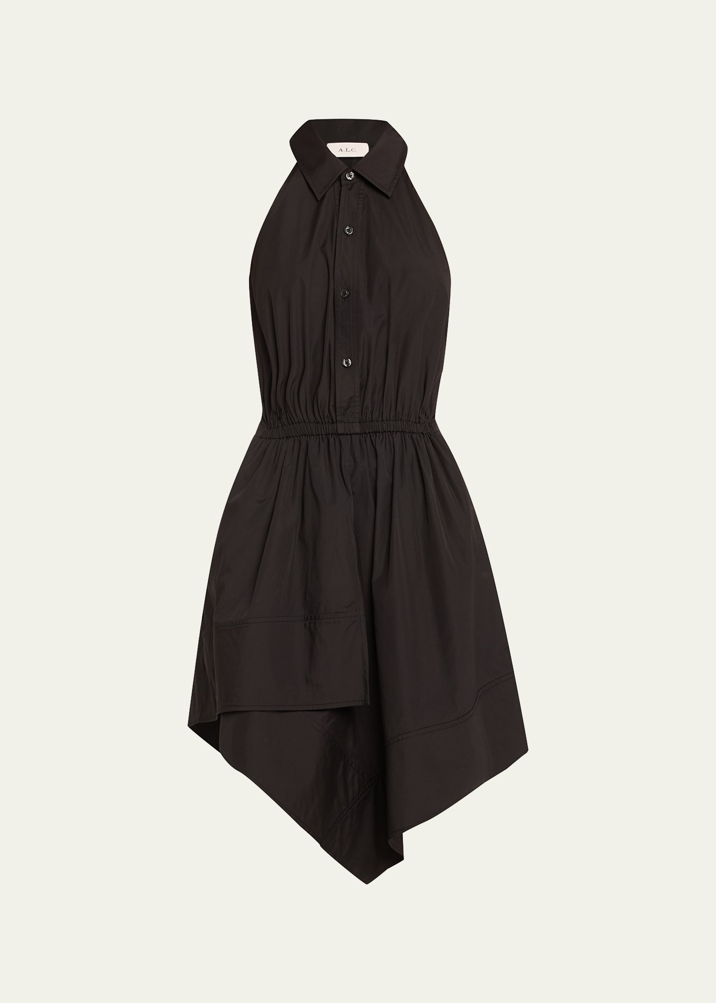 Aria Sleeveless Button-Front A-Line Mini Dress