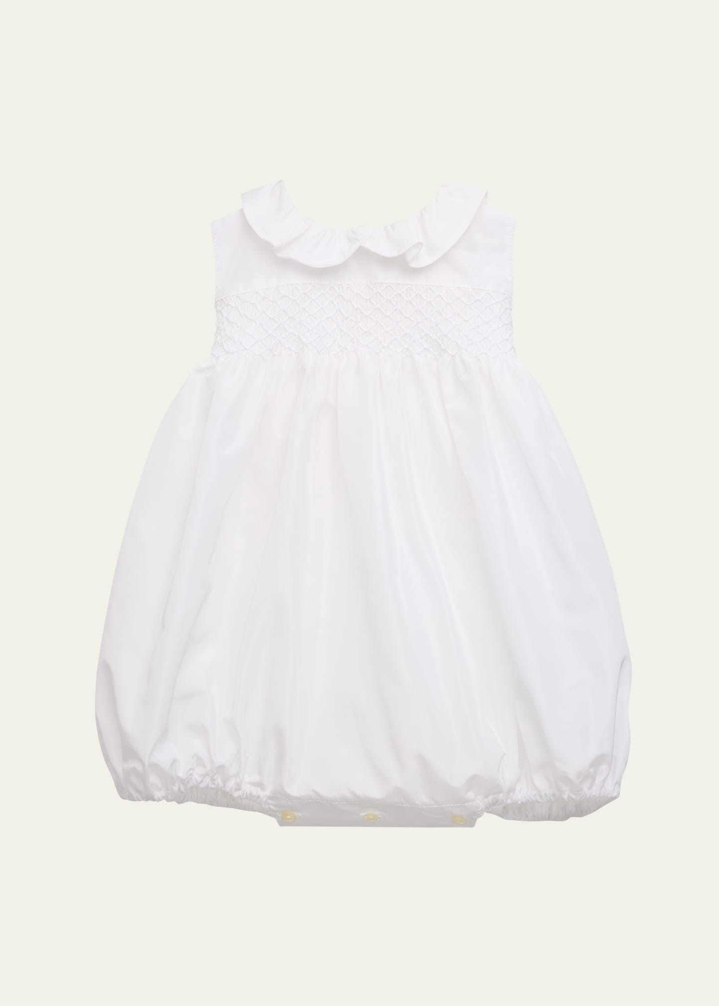Girl's Smocked Linen Dress, Size 12M-10