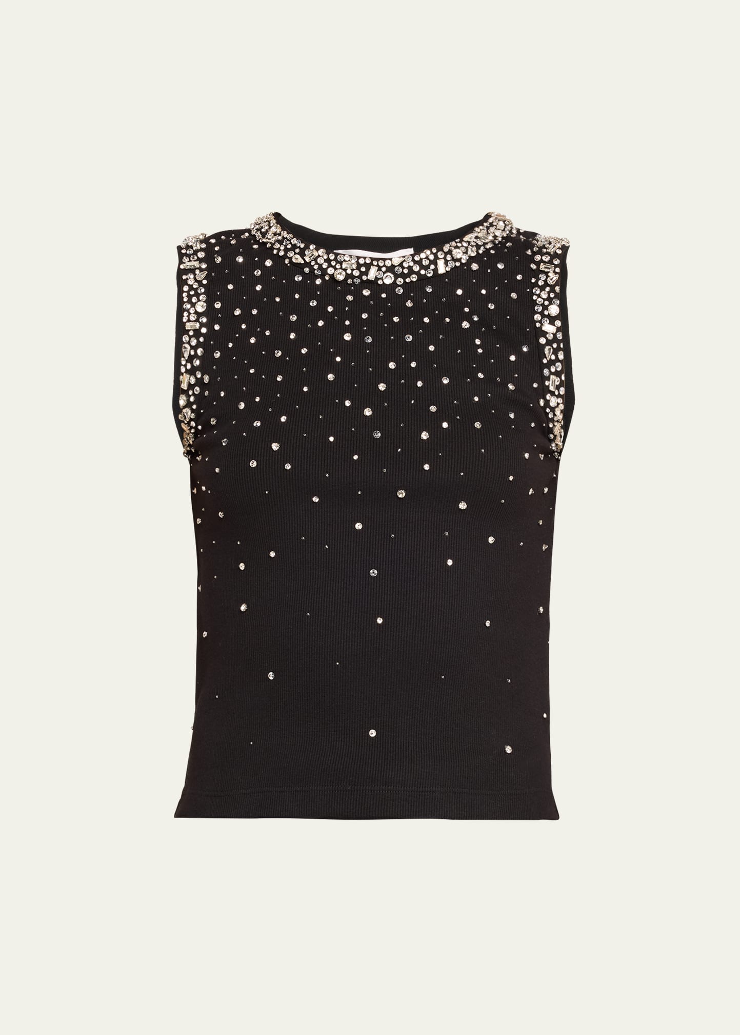 Des Phemmes Crystal Degrade Tank Top In Black 110