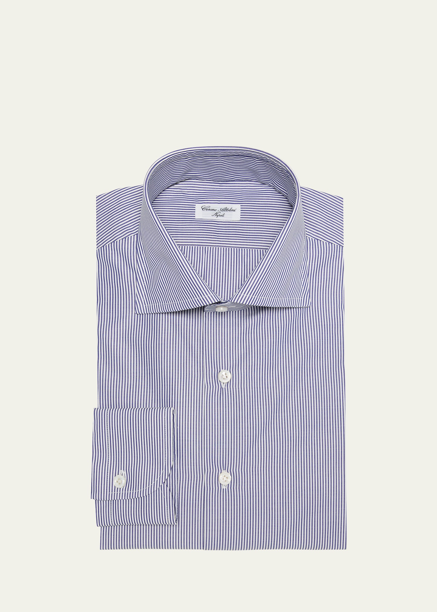 Cesare Attolini Men's Cotton Candy Stripe-print Dress Shirt In 003-blue