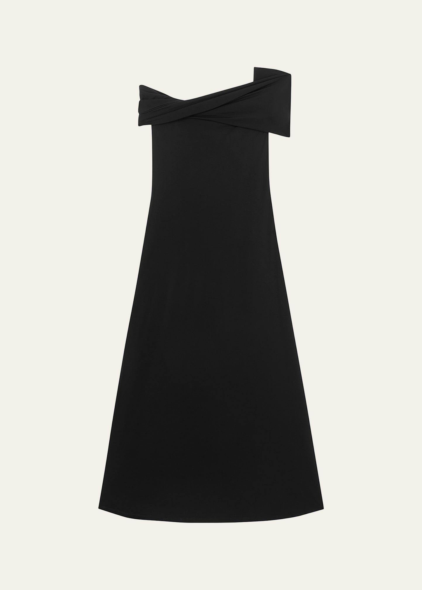 Shop Rohe Asymmetric Off-the-shoulder Dress In Noir 138