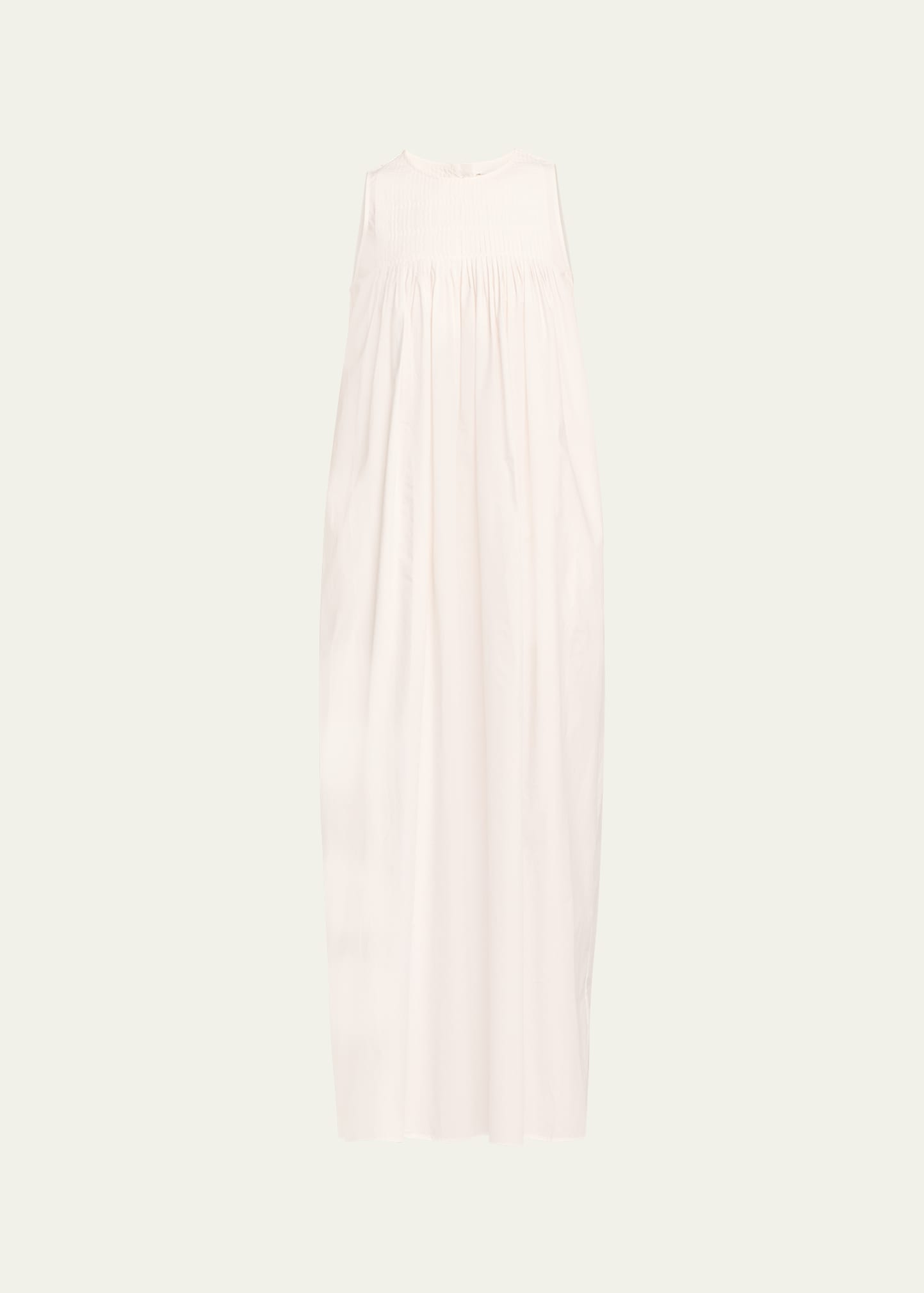 Shop Rohe Sleeveless Pleated A-line Maxi Dress In White