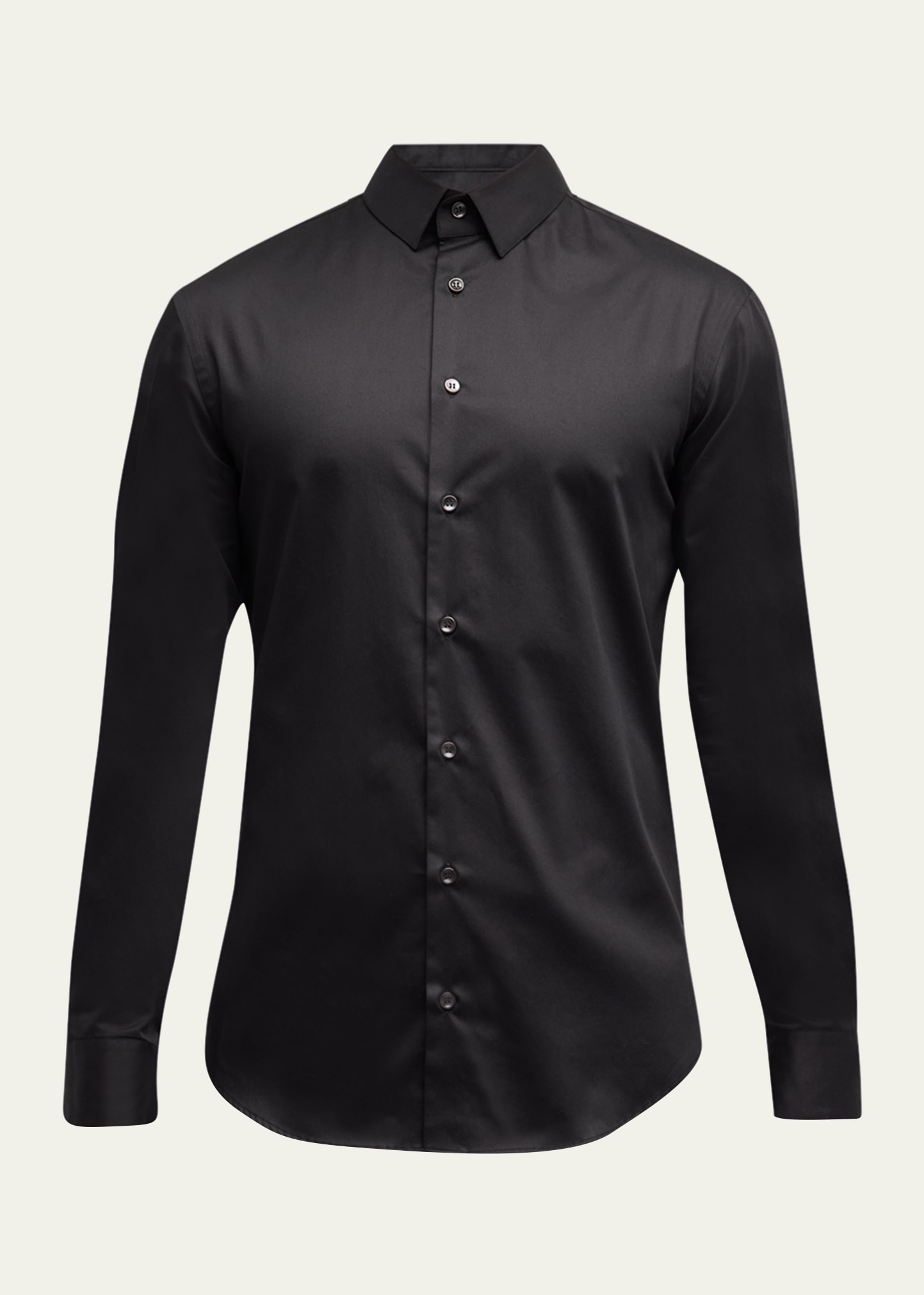 Shop Giorgio Armani Men's Basic Sport Shirt In Black