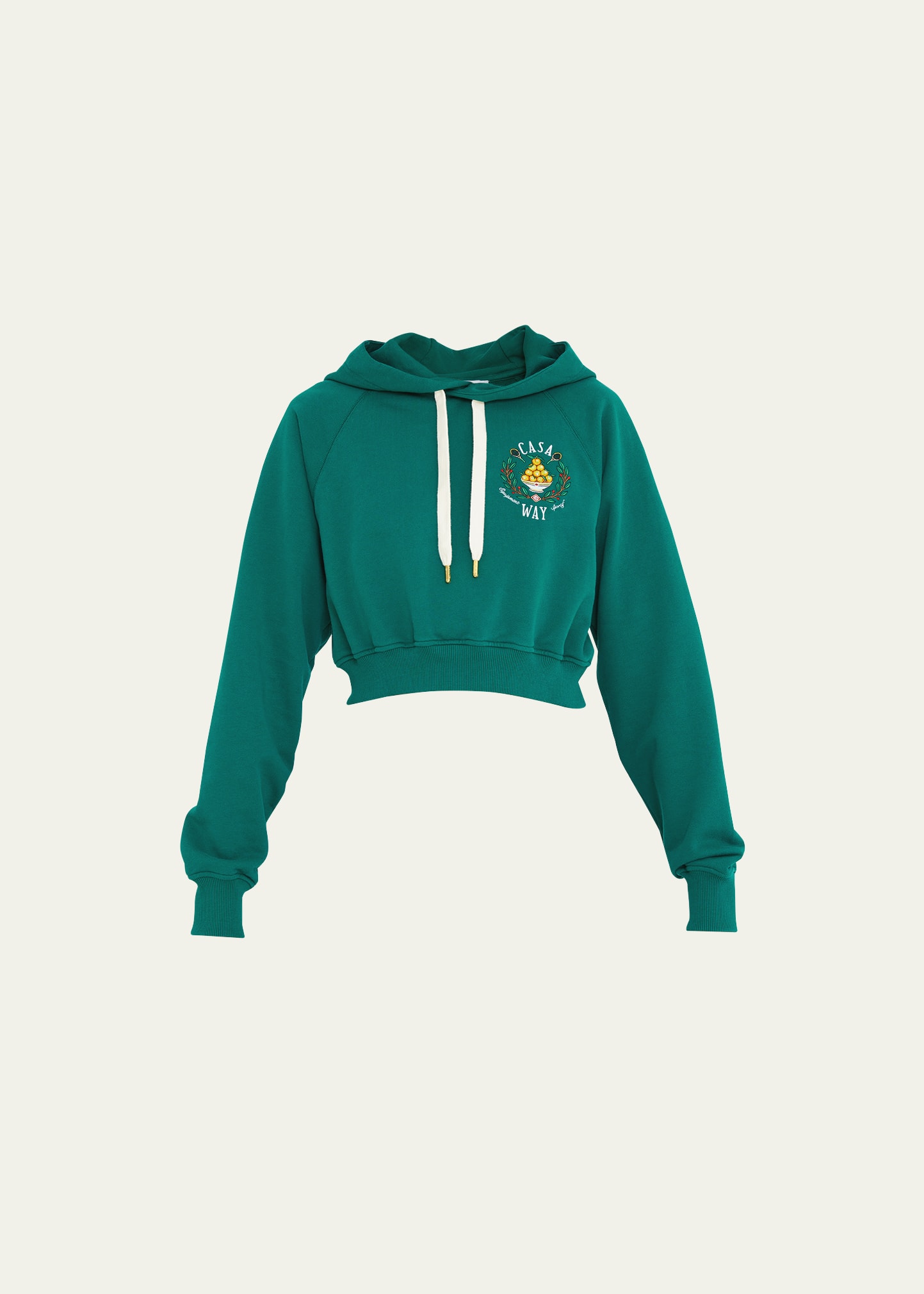 Casablanca Casa Way Embroidered Cropped Hoodie In Casa