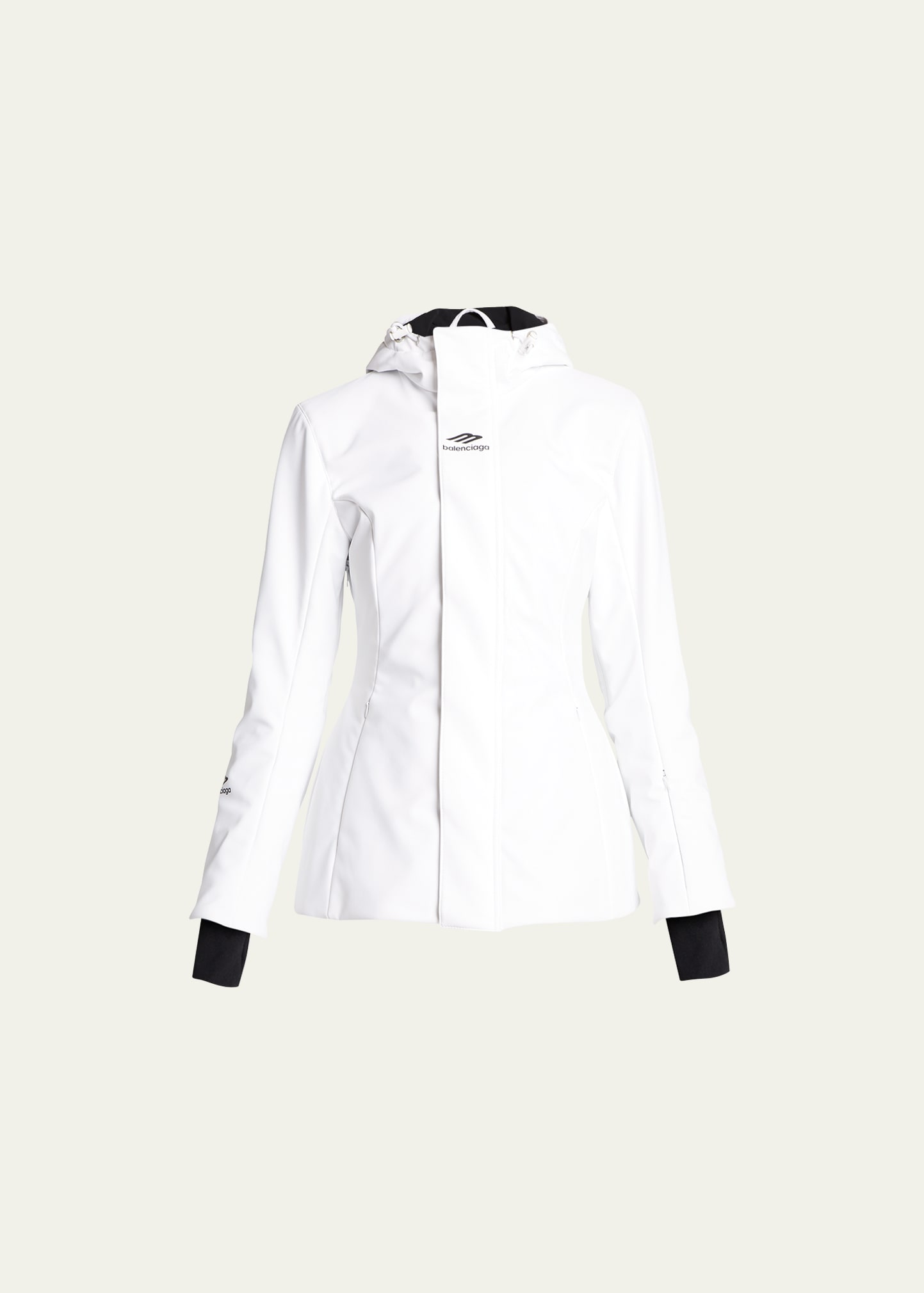 Shop Balenciaga Ski Hourglass Parka Jacket In Bianco