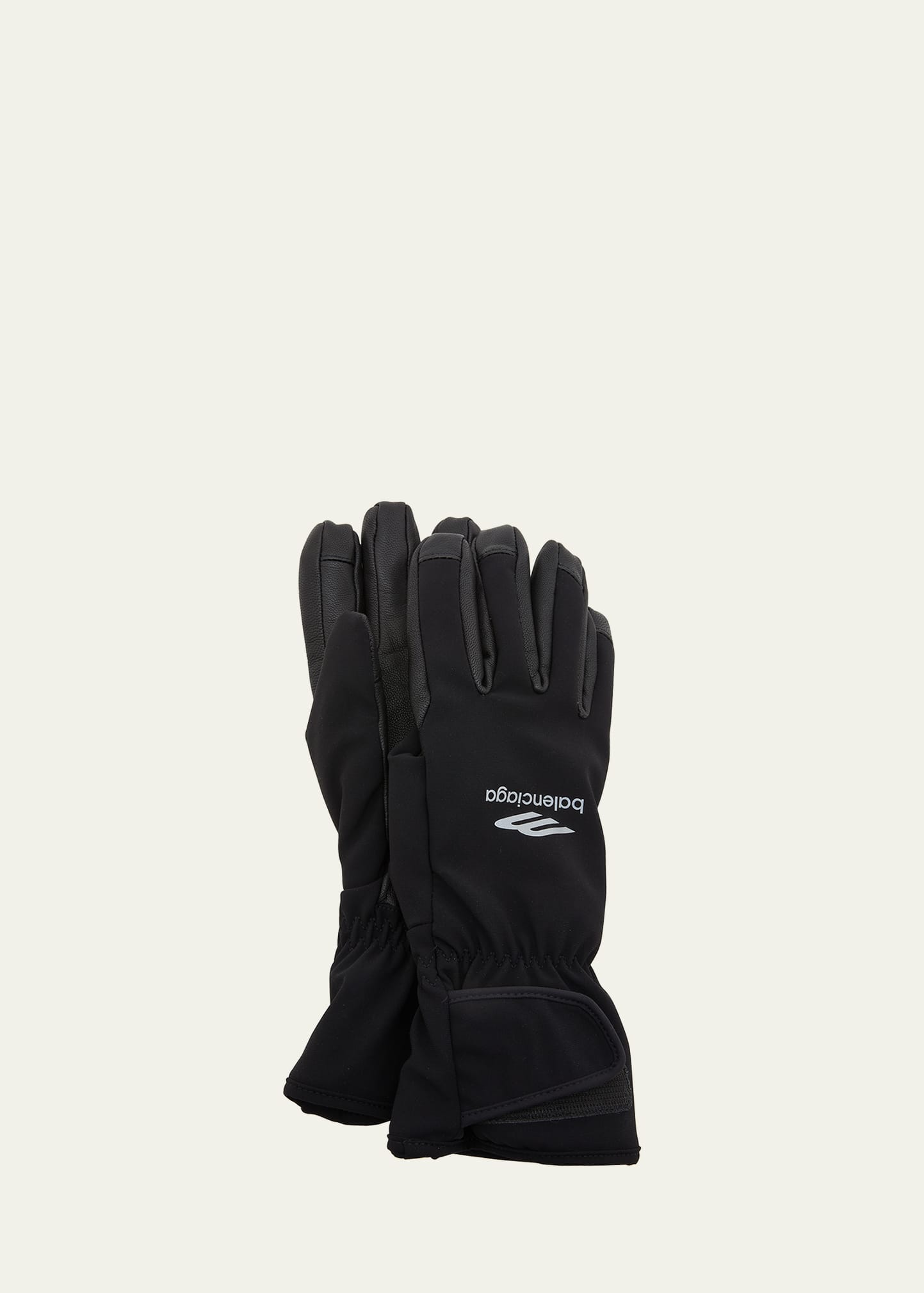 Balenciaga 3b Sports Icon Ski Gloves In Noir