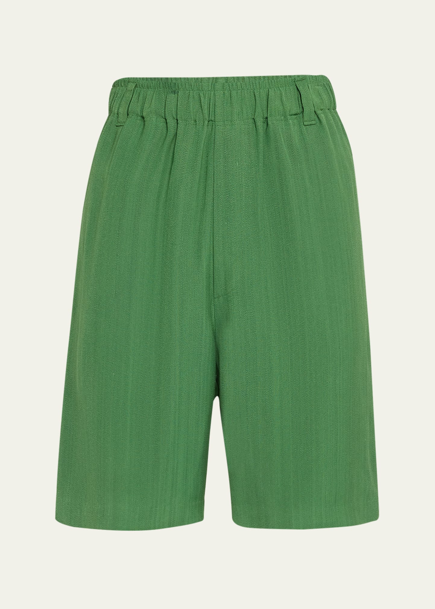 Shop Jacquemus Men's Elastic-waist Bermuda Shorts In Dark Green