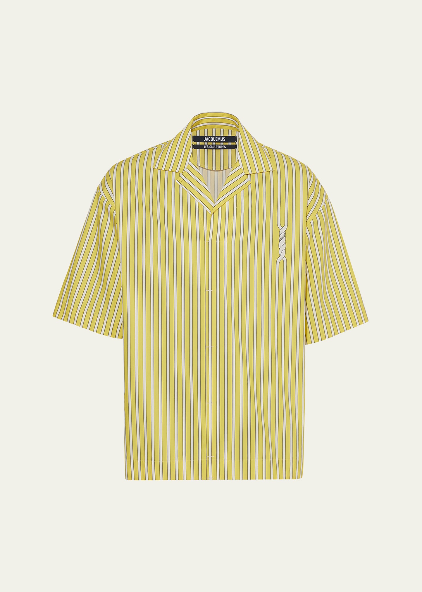 Shop Jacquemus Men's Striped Camp-collar Popover Shirt In Print Twist Stp Y
