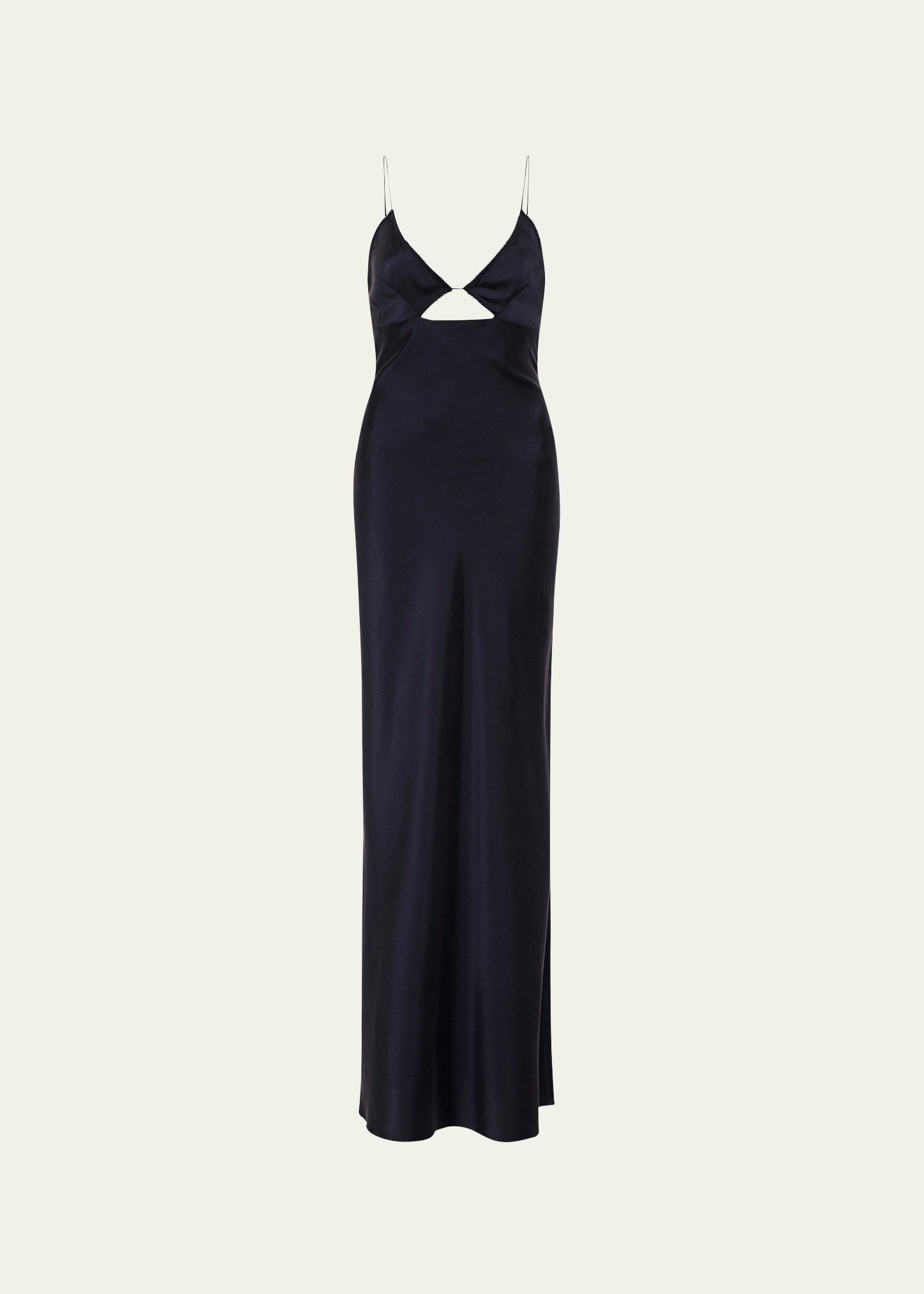 Shop St Agni Silk Bias Maxi Slip Dress In Black
