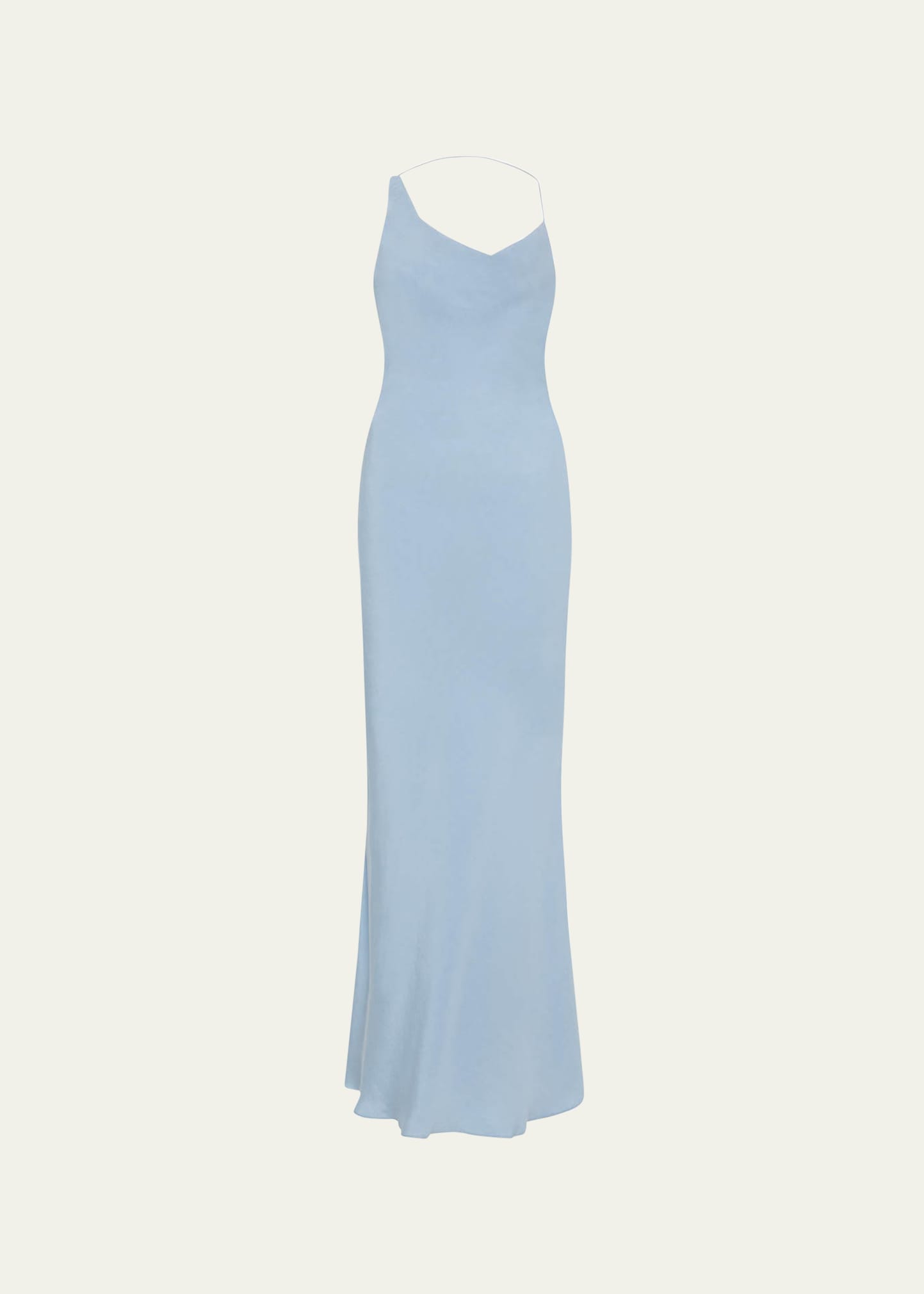 Shop St Agni Asymmetric Draped Maxi Dress In Stone Blue