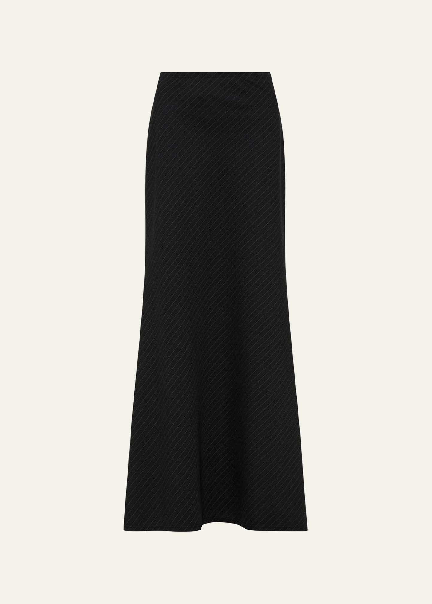 Shop St Agni Pinstripe Maxi Skirt In Black