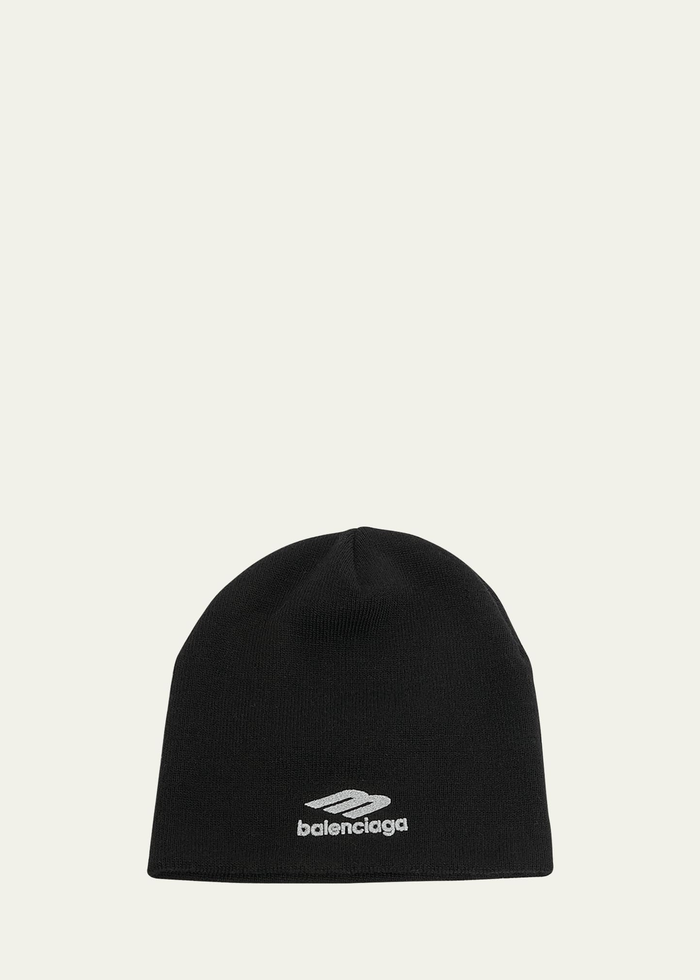 Balenciaga Loop Sports Icon Beanie Hat In Black