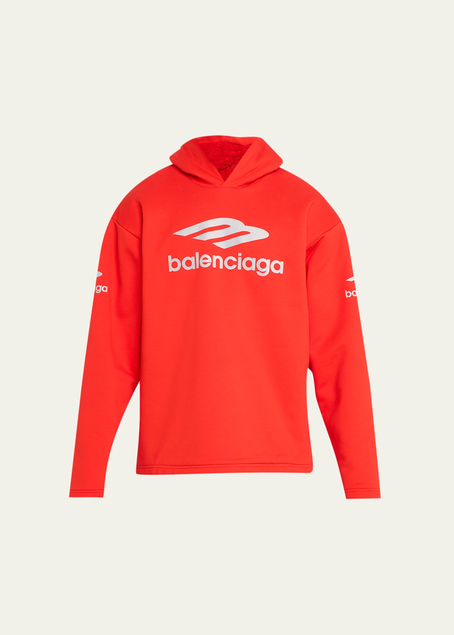 Shop Balenciaga Men's 3b Sports Icon Water-repellent Ski Hoodie In Red