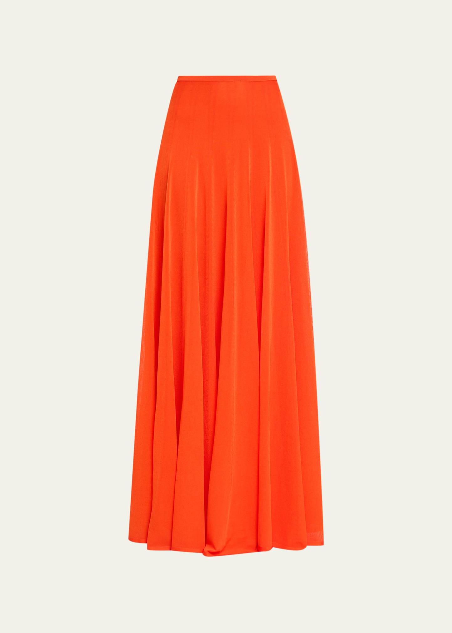 Brandon Maxwell The Lucy Sheer Knit Maxi Skirt In Red Orange