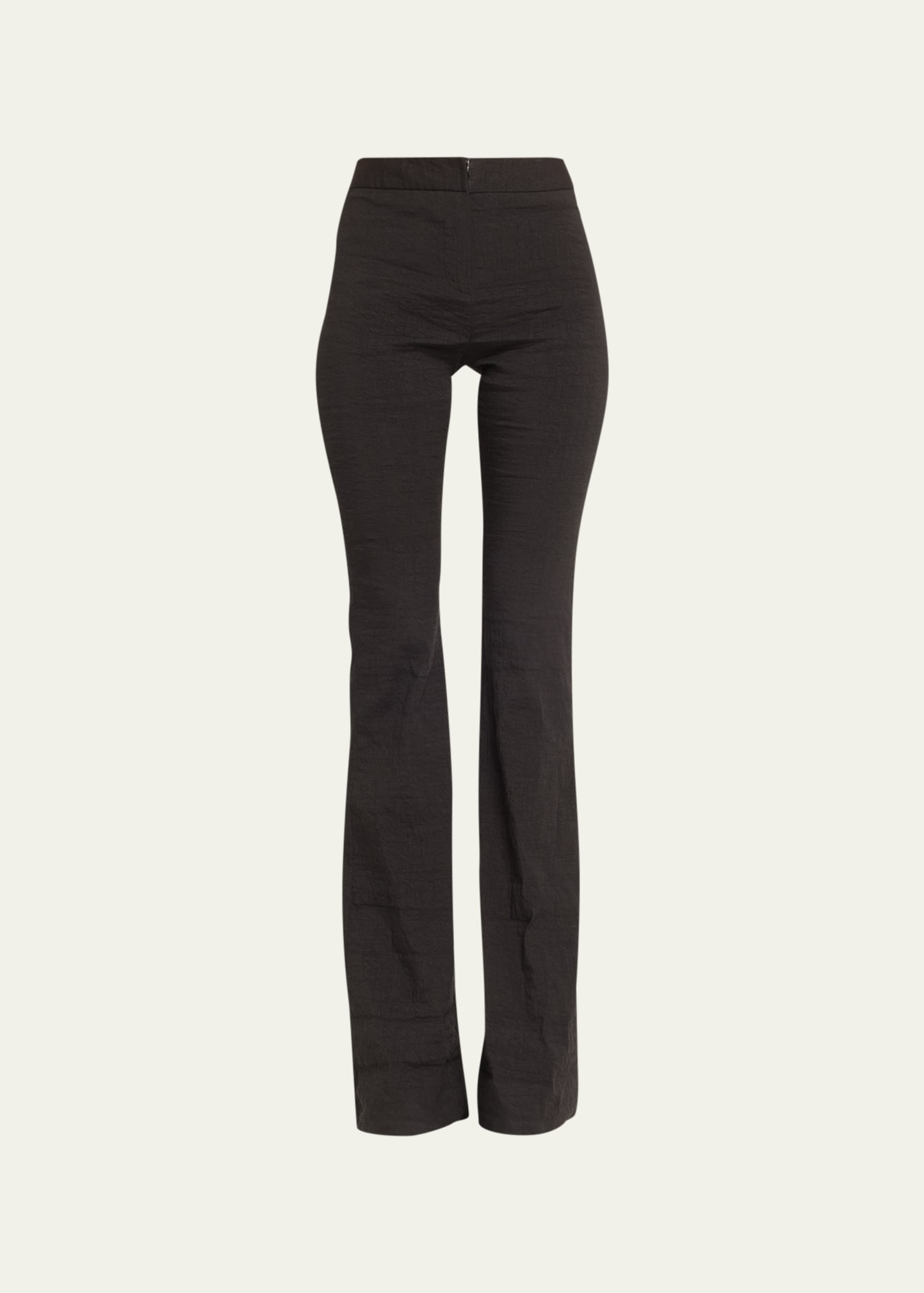 Brandon Maxwell The Fae Flare Stretch Linen Pants In Black