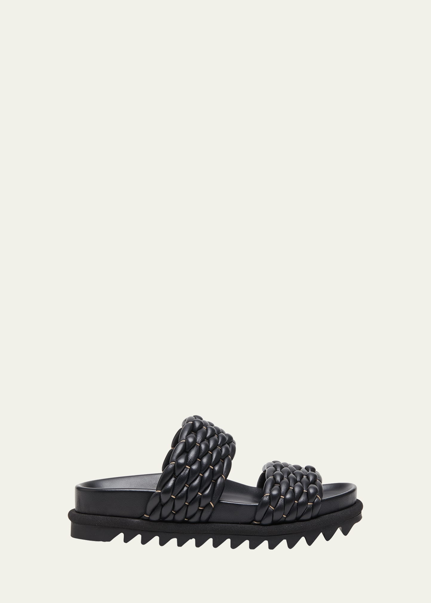 Shop Dries Van Noten Woven Leather Dual-band Comfort Sandals In Black