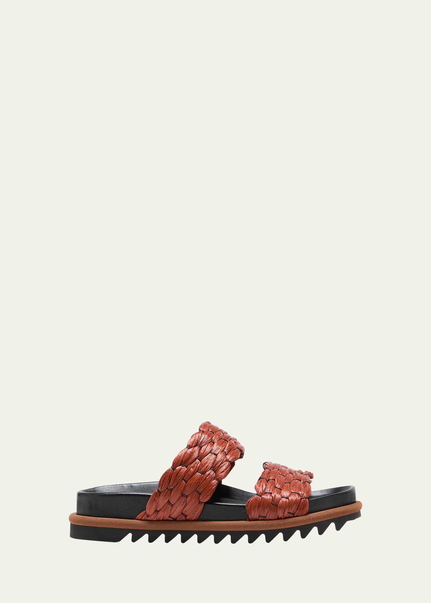 Dries Van Noten Woven Raffia Dual-band Comfort Sandals In Rust