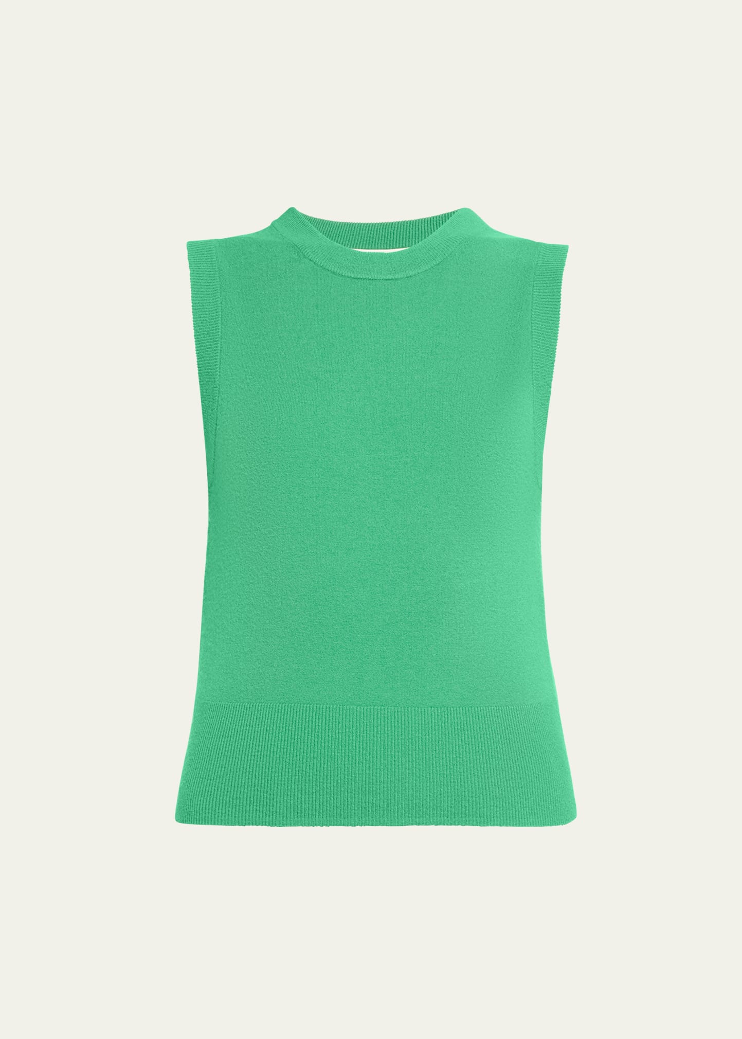 Vince Wool Cashmere Crewneck Shell Top In Dk Parakeet