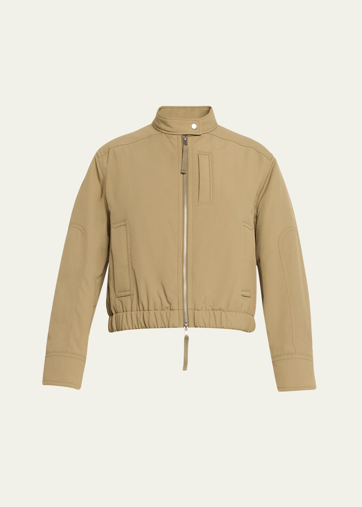 Vince Cropped Bomber Jacket In Oak Moss