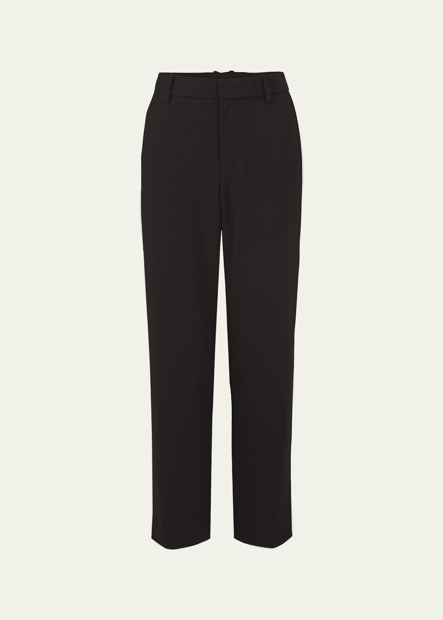 Vince Crepe Tailored Straight-leg Pants In Black