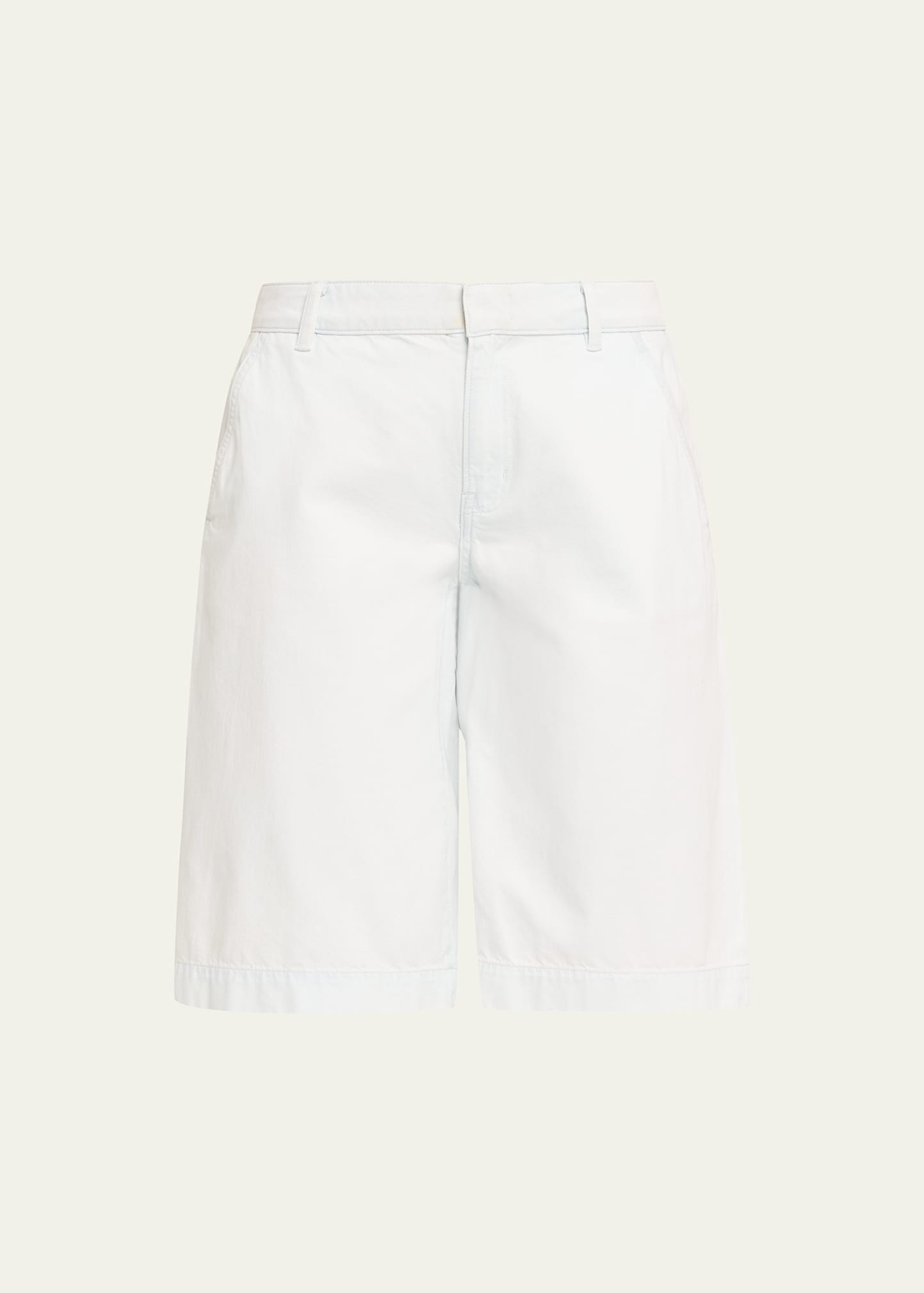 Vince Relaxed Cotton Twill Long Shorts In Celestine