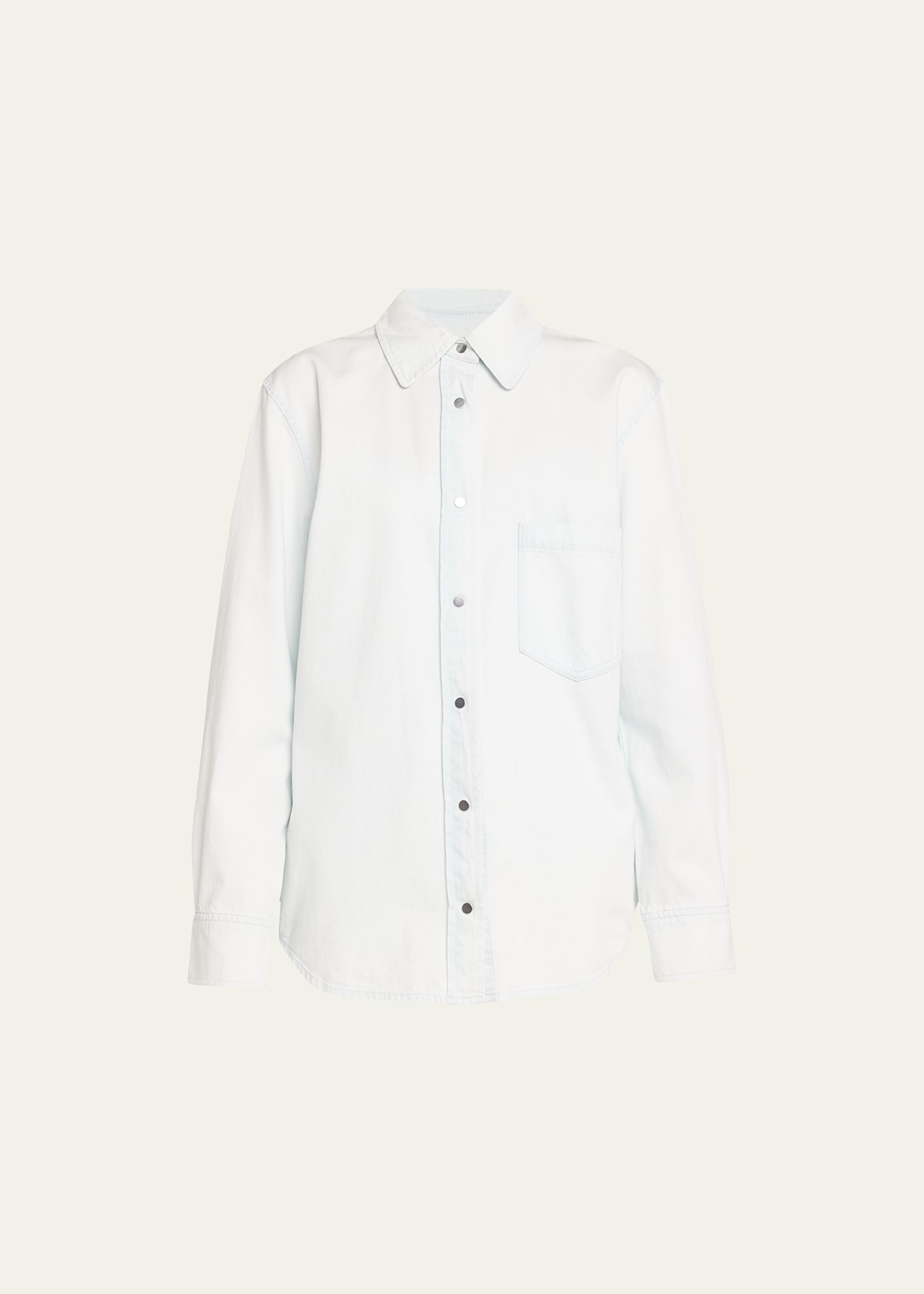Vince Snap-front Cotton Twill Overshirt In Celestine