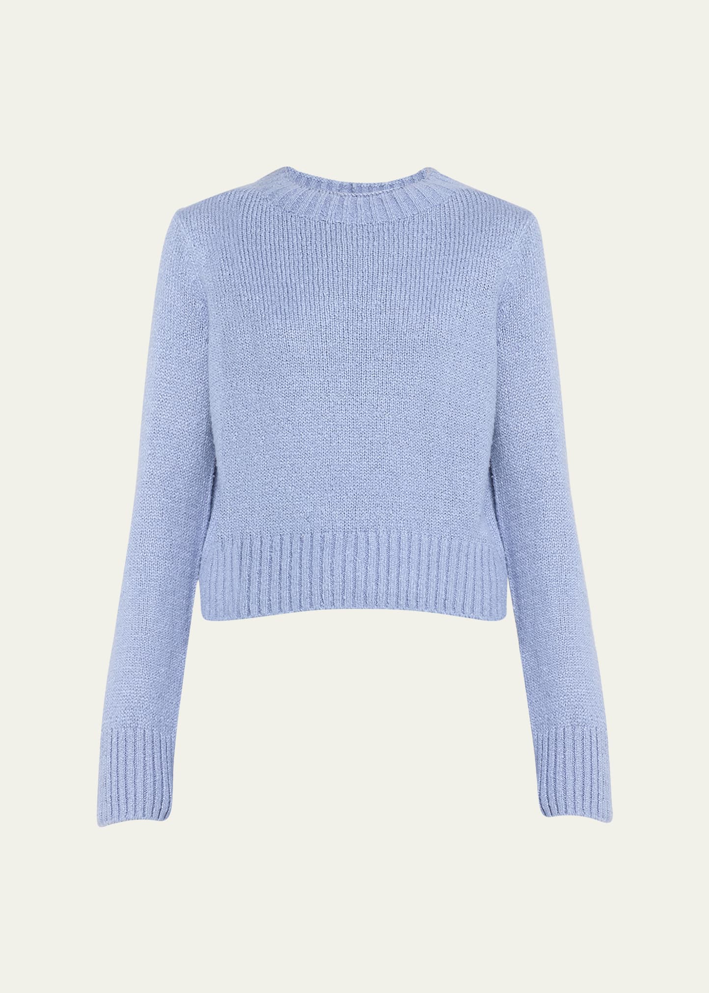 Shop Vince Plush Silk Knit Crew Sweater In Azure Gem