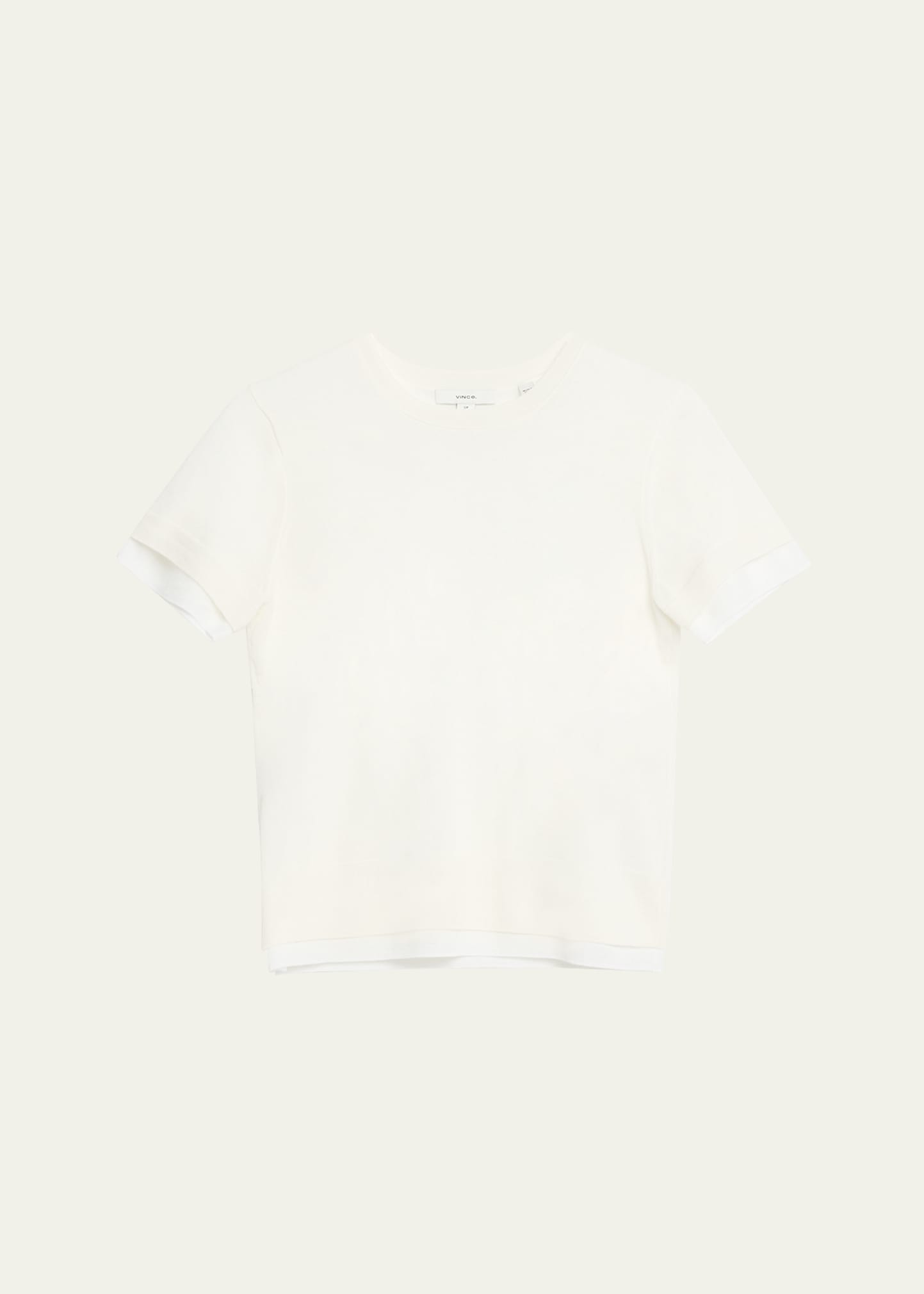 Vince Double-layer Short-sleeve T-shirt In Bell Combo