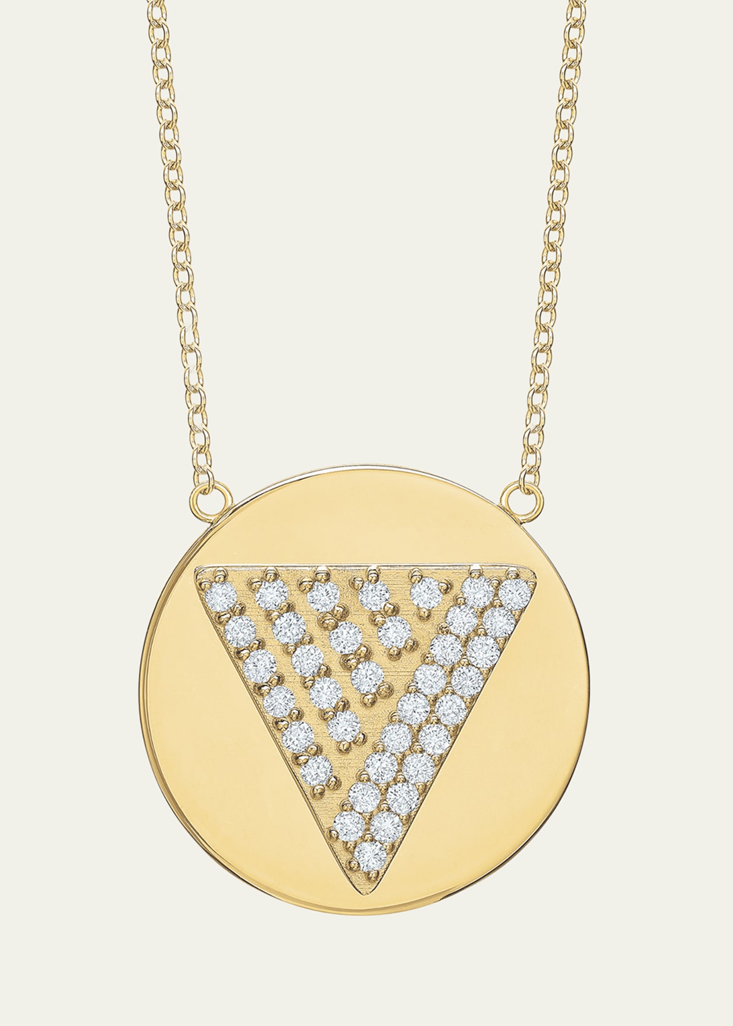 14K Gold Love Triangle Diamond Token Necklace