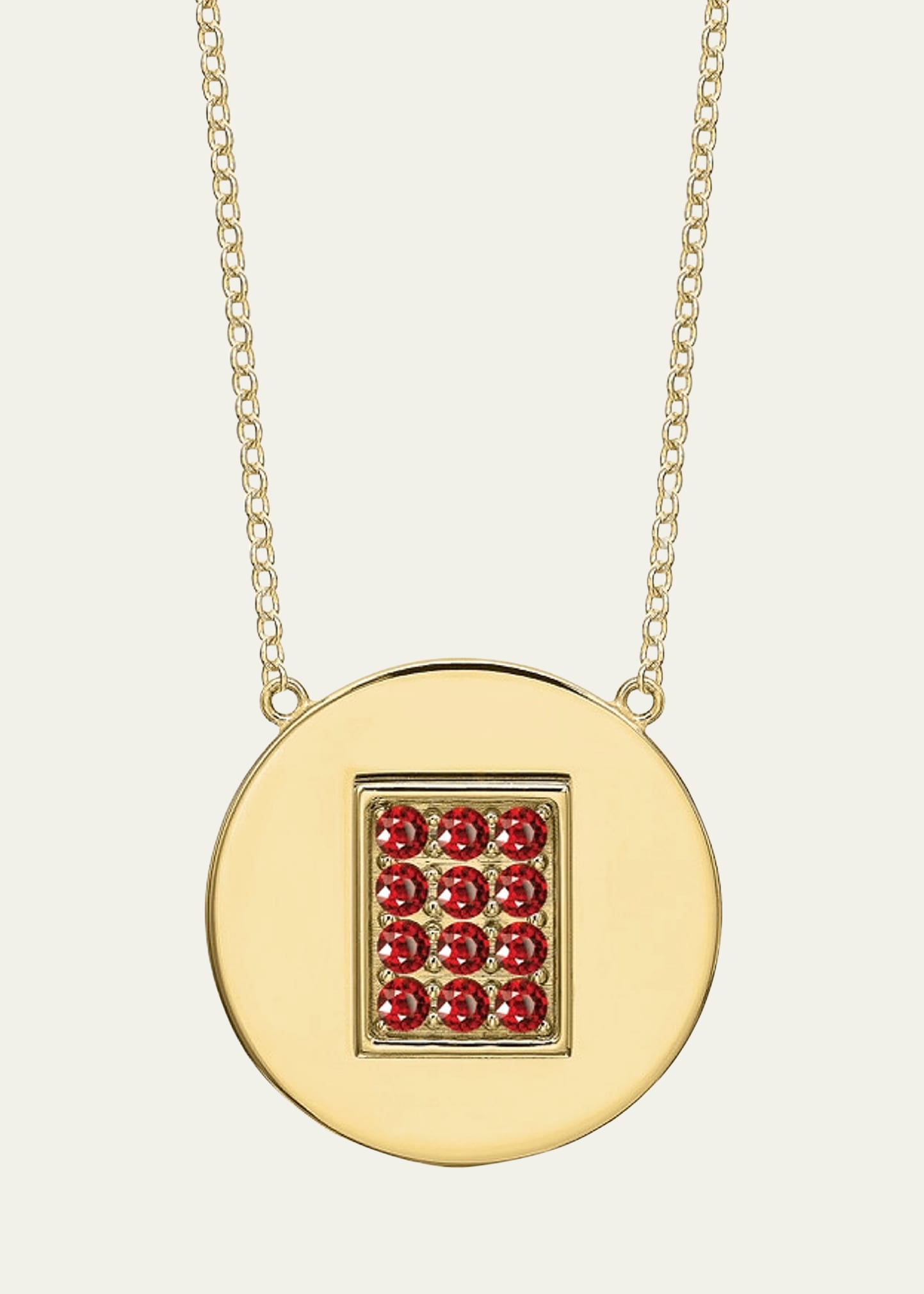 14K Gold Garnet Birthstone Token Necklace