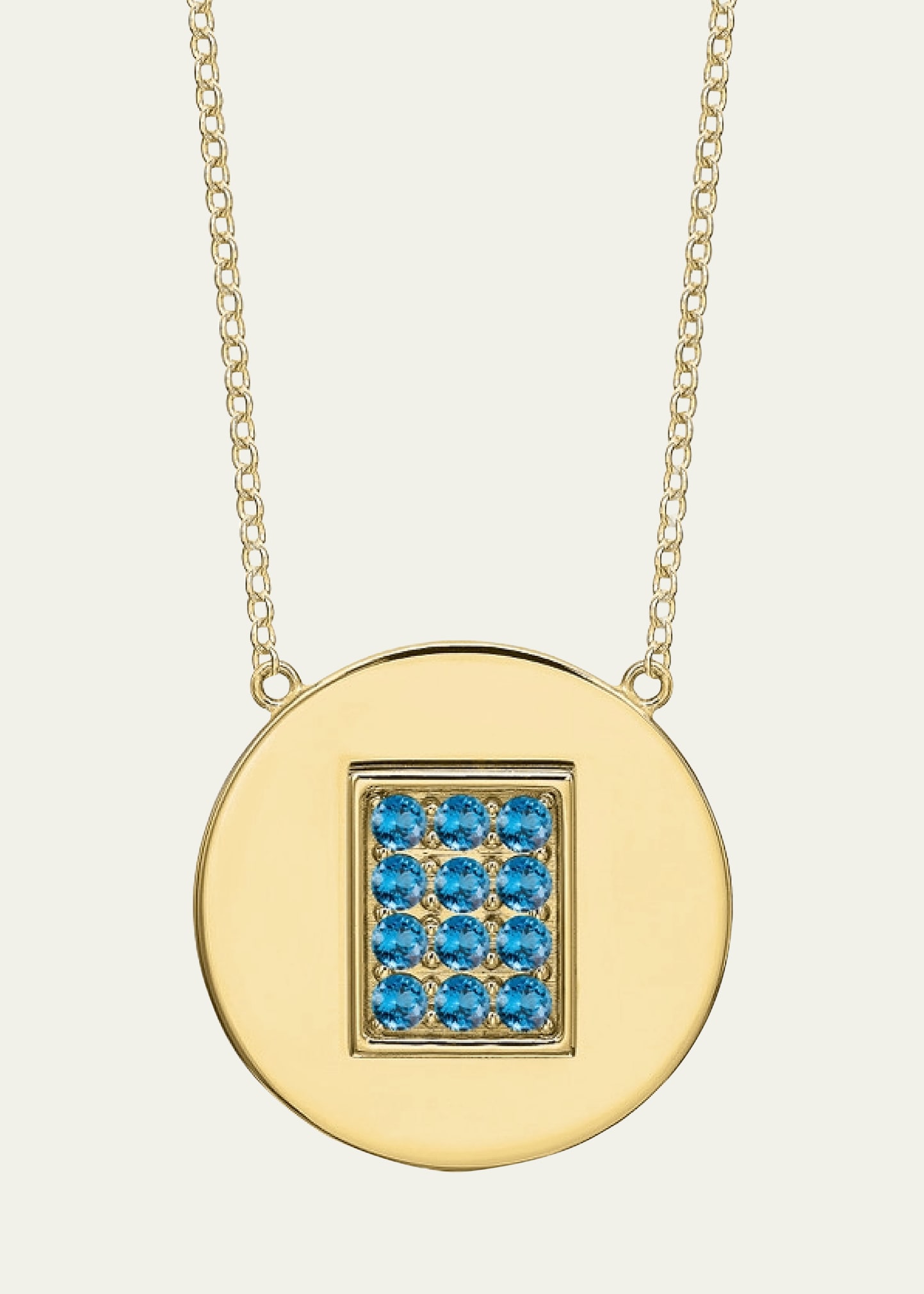 14K Gold Blue Topaz Birthstone Necklace