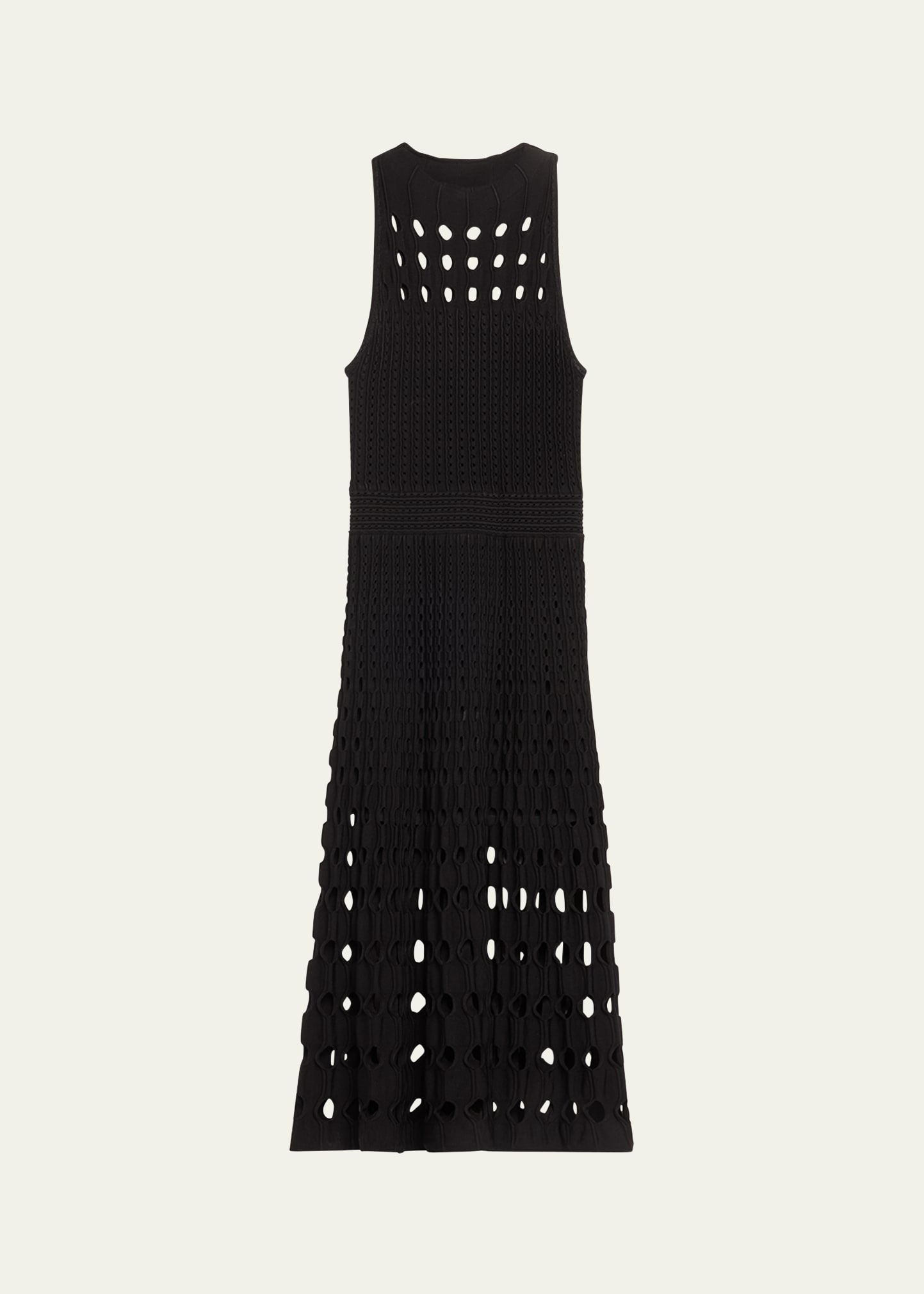 Simkhai Nash Sleeveless Halter Crochet Midi Dress In Black