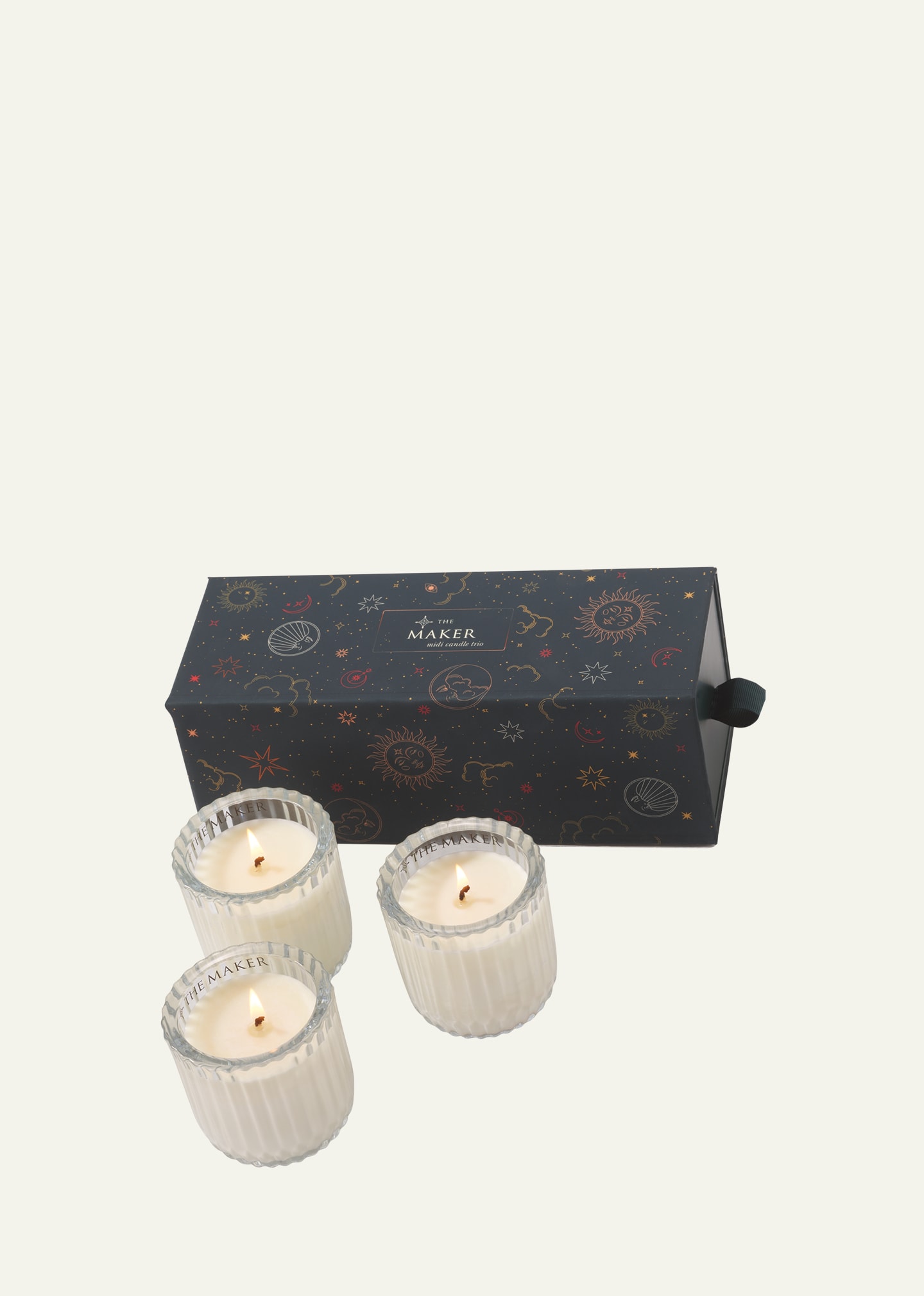 The Maker Celestial Midi Candle Trio, 3 X 120 G In White