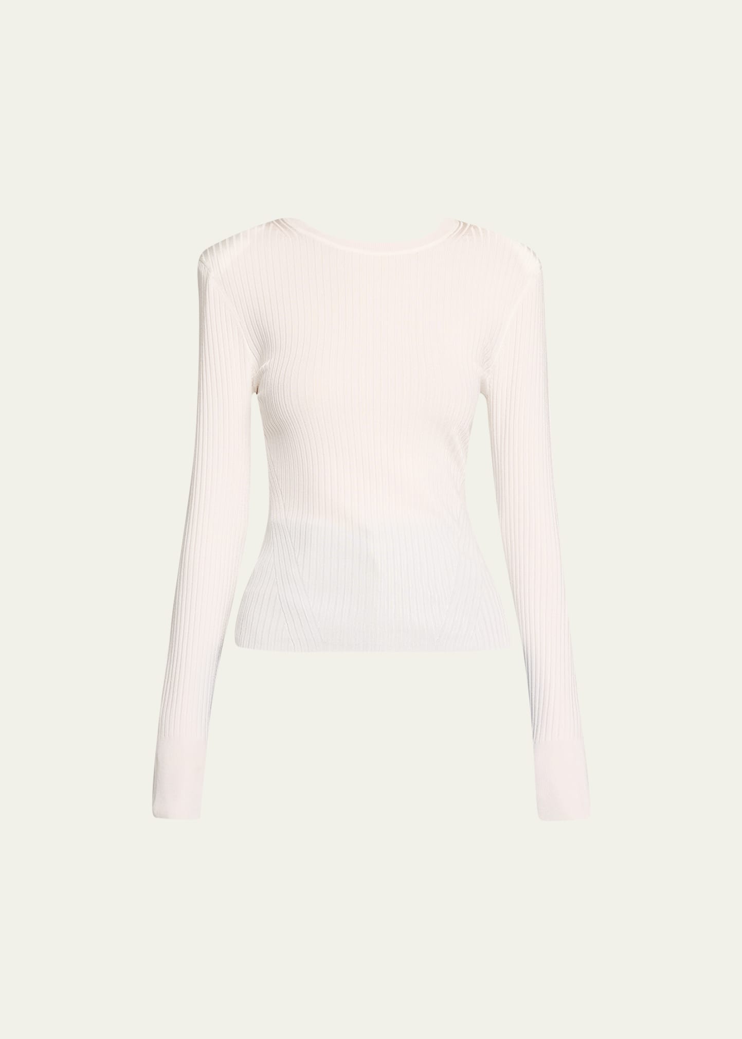 Veronica Beard Acara Rib-knit Pullover Top In Off White