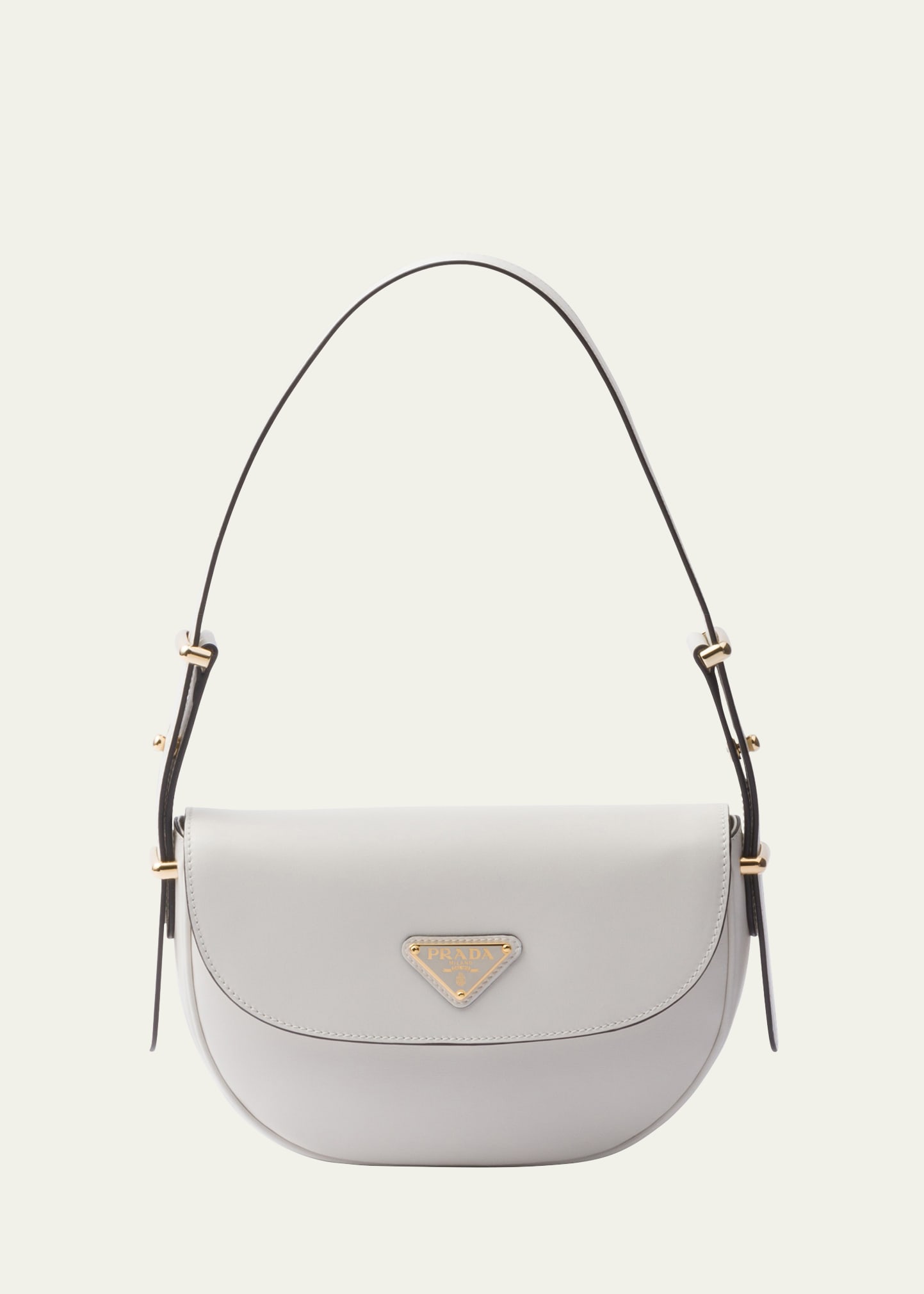 Prada Flap Leather Crossbody Bag In F0pg7 Bianco N