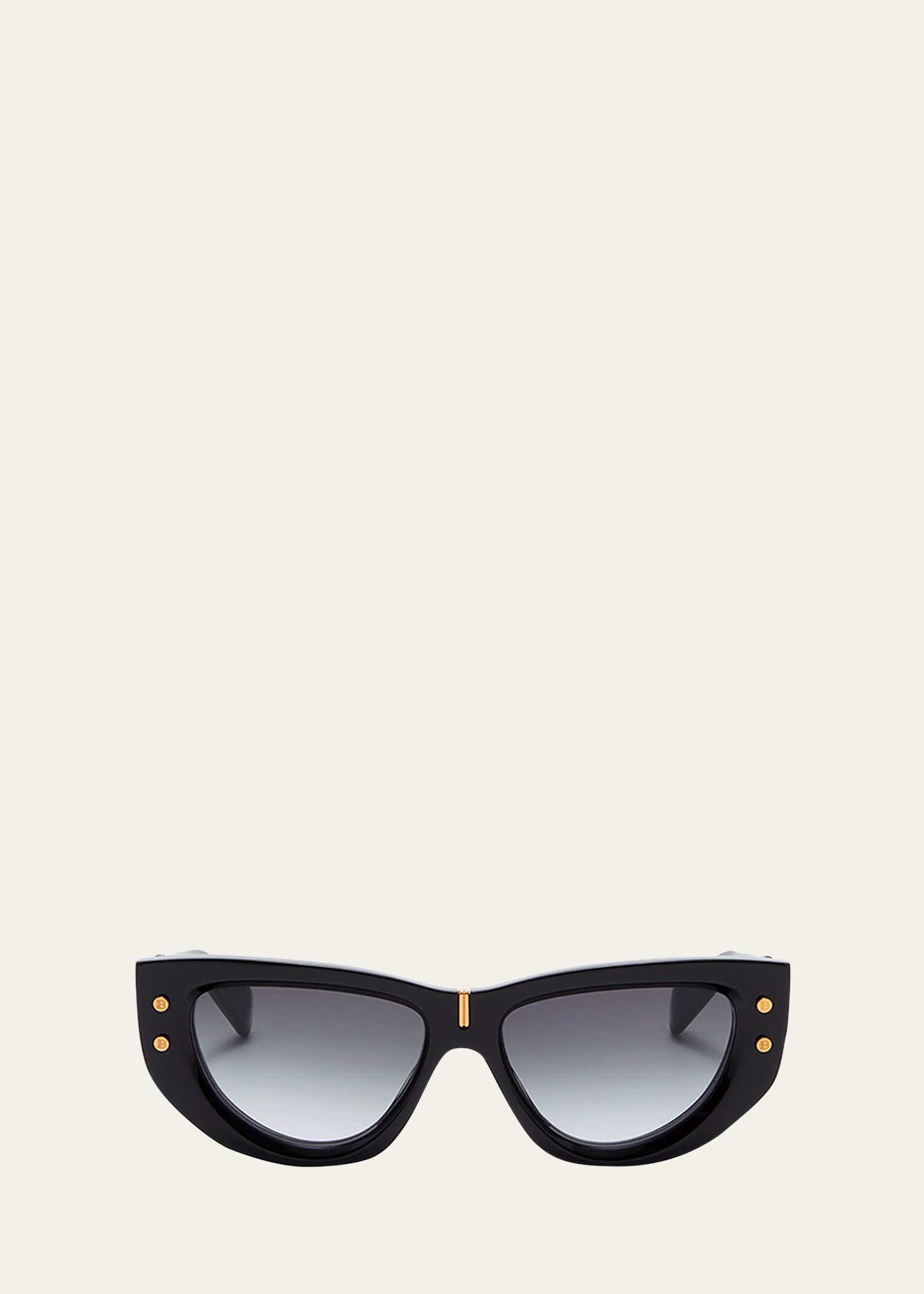 Shop Balmain B-muse Acetate & Titanium Cat-eye Sunglasses In Blk Gld