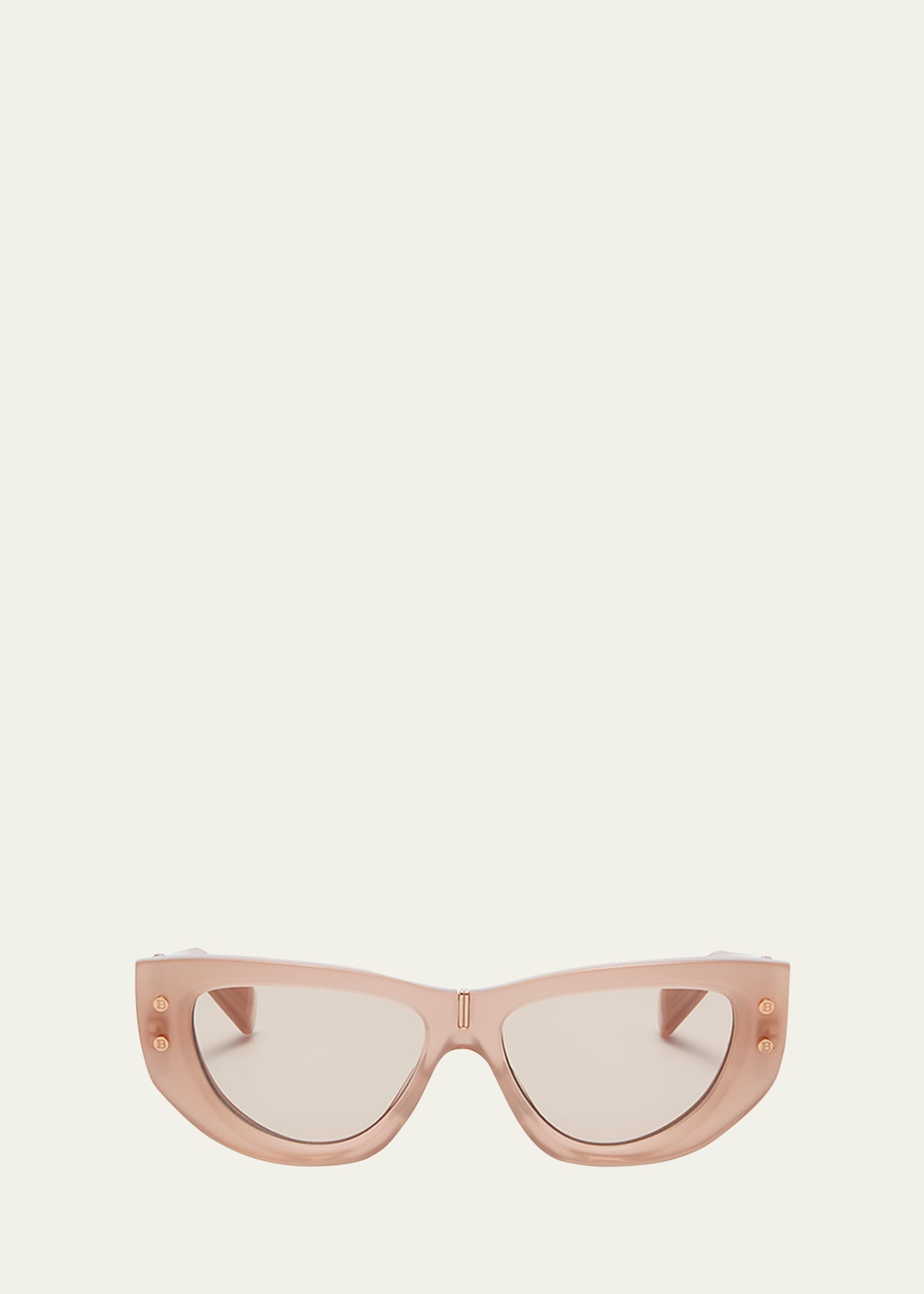Balmain B-muse Acetate & Titanium Cat-eye Sunglasses In Beige