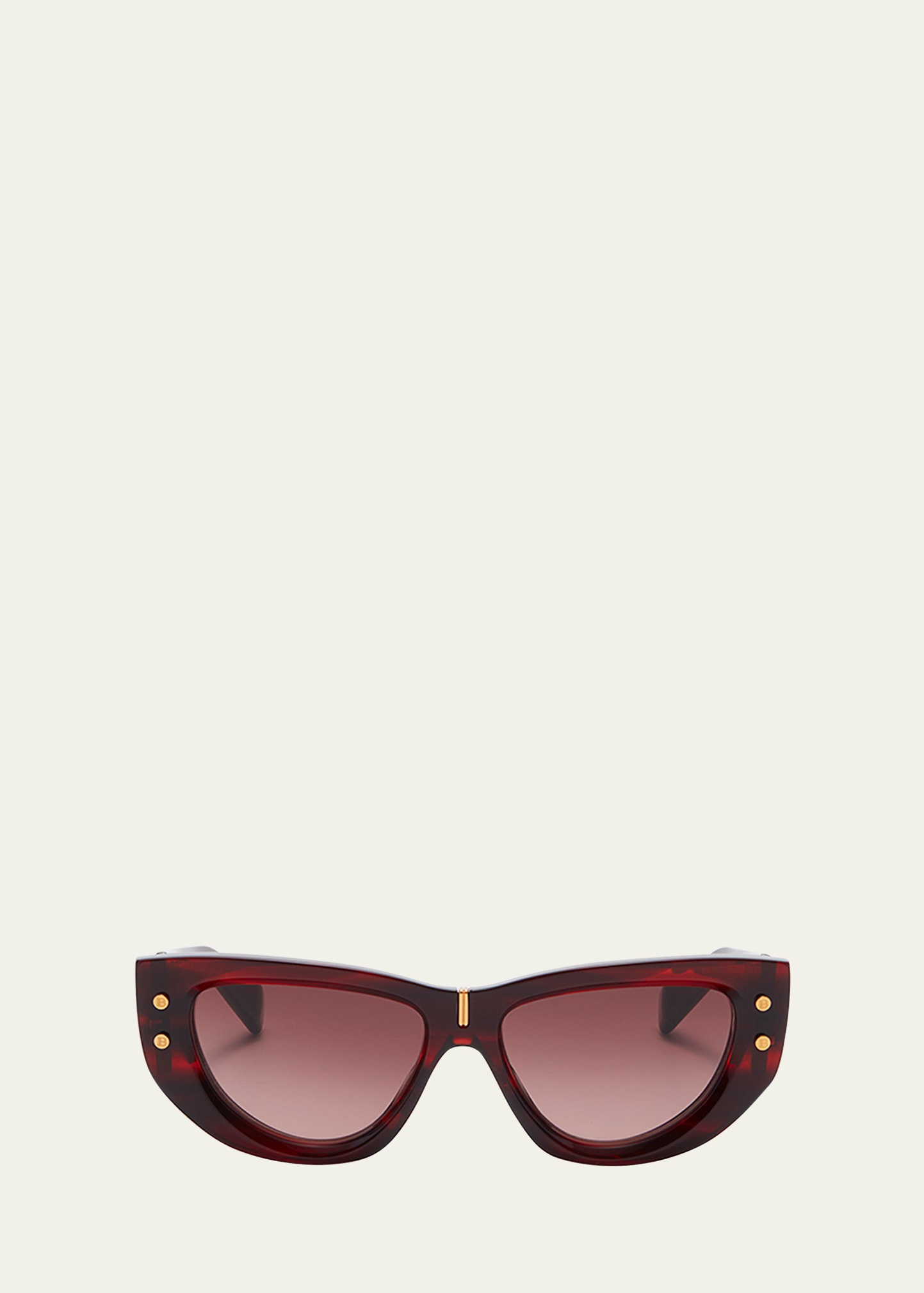 Balmain B-muse Acetate & Titanium Cat-eye Sunglasses In Red Gld