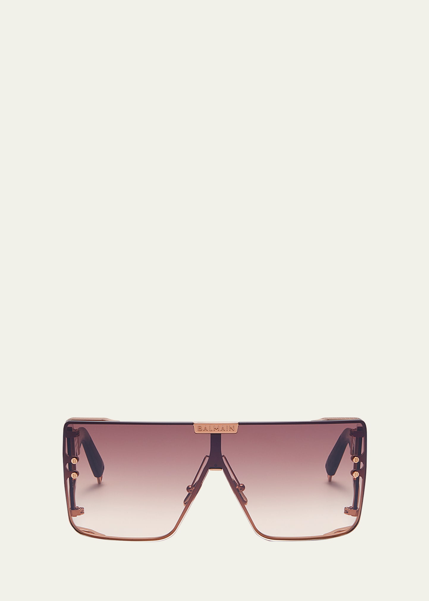 BALMAIN WONDER BOY LTD TITANIUM & ACETATE SHIELD SUNGLASSES